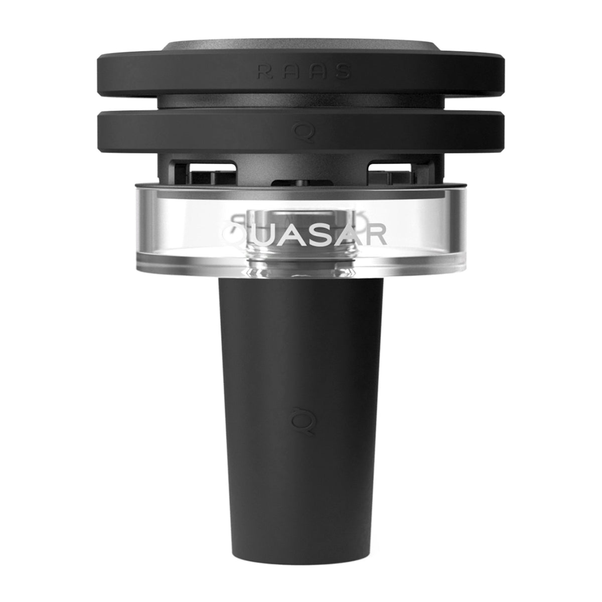 Front view of Quasar Raas 2 Hookah Heating System showing detailed glass and silicone design
, image 6 of 17
