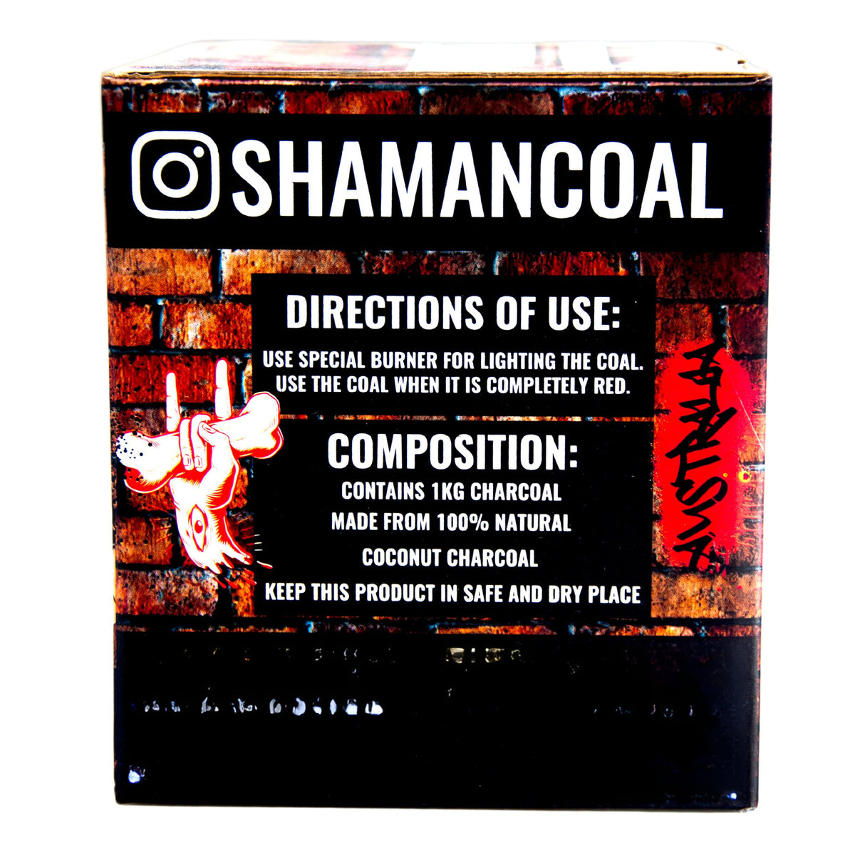 Shaman Fingers Coconut Charcoal packaging showing directions for use and composition details, image 10 of 11