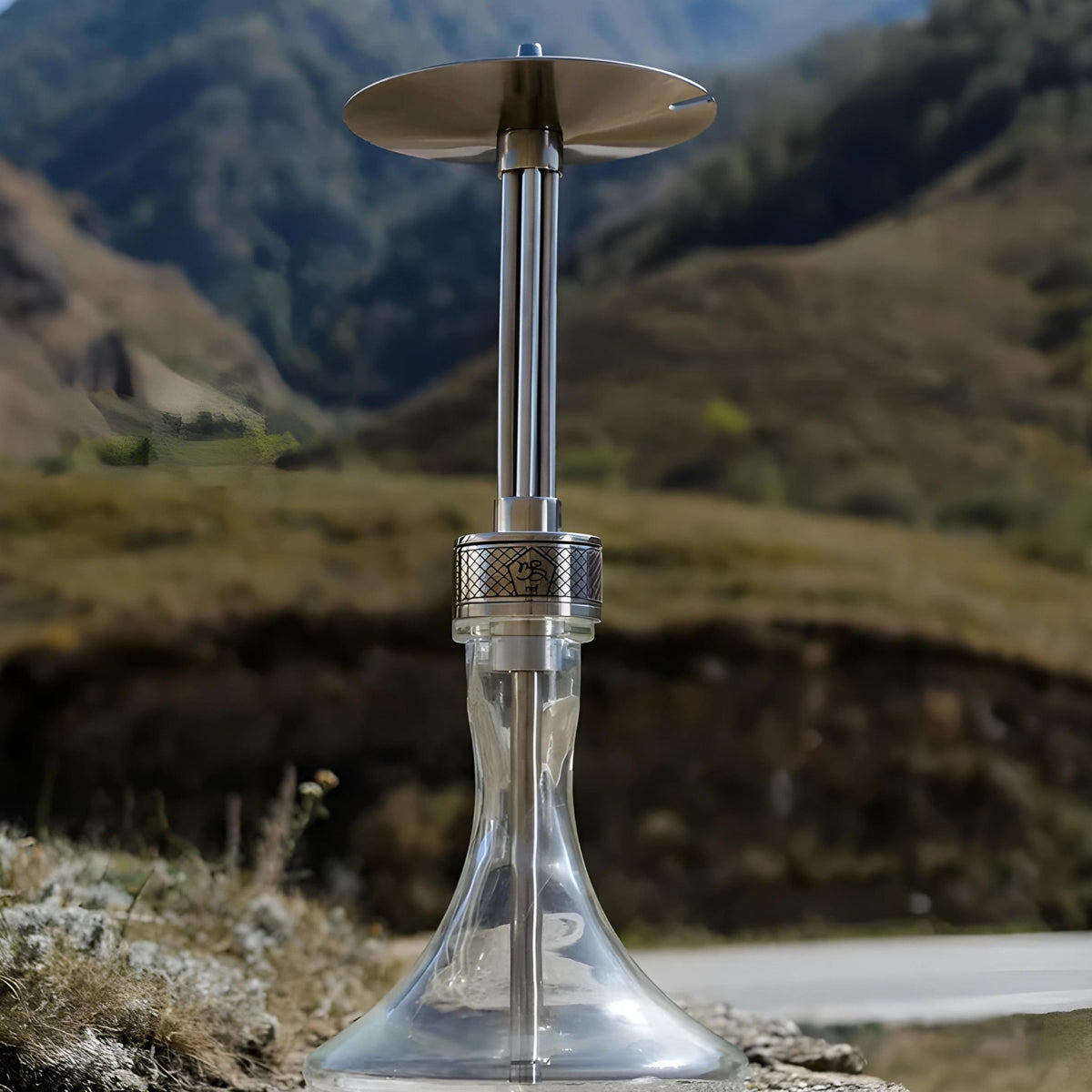 BS Hookah REF stainless steel shisha pipe with glass vase in nature
, image 5 of 7