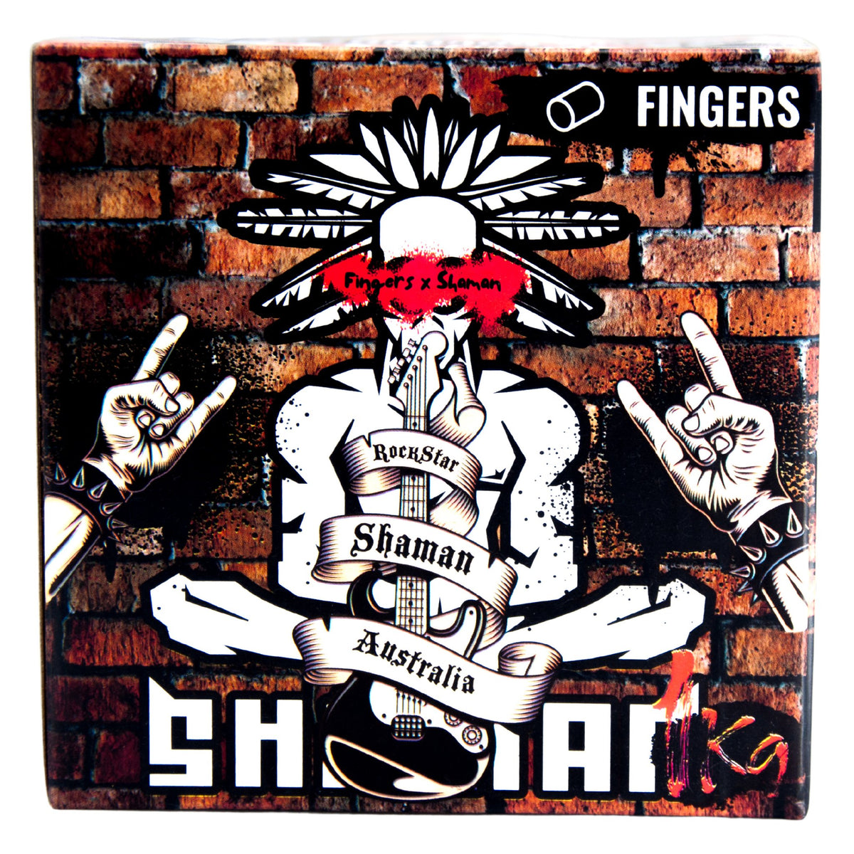 Rockstar themed Shaman Fingers Coconut Charcoal packaging with skeletal figure and guitar, image 9 of 11