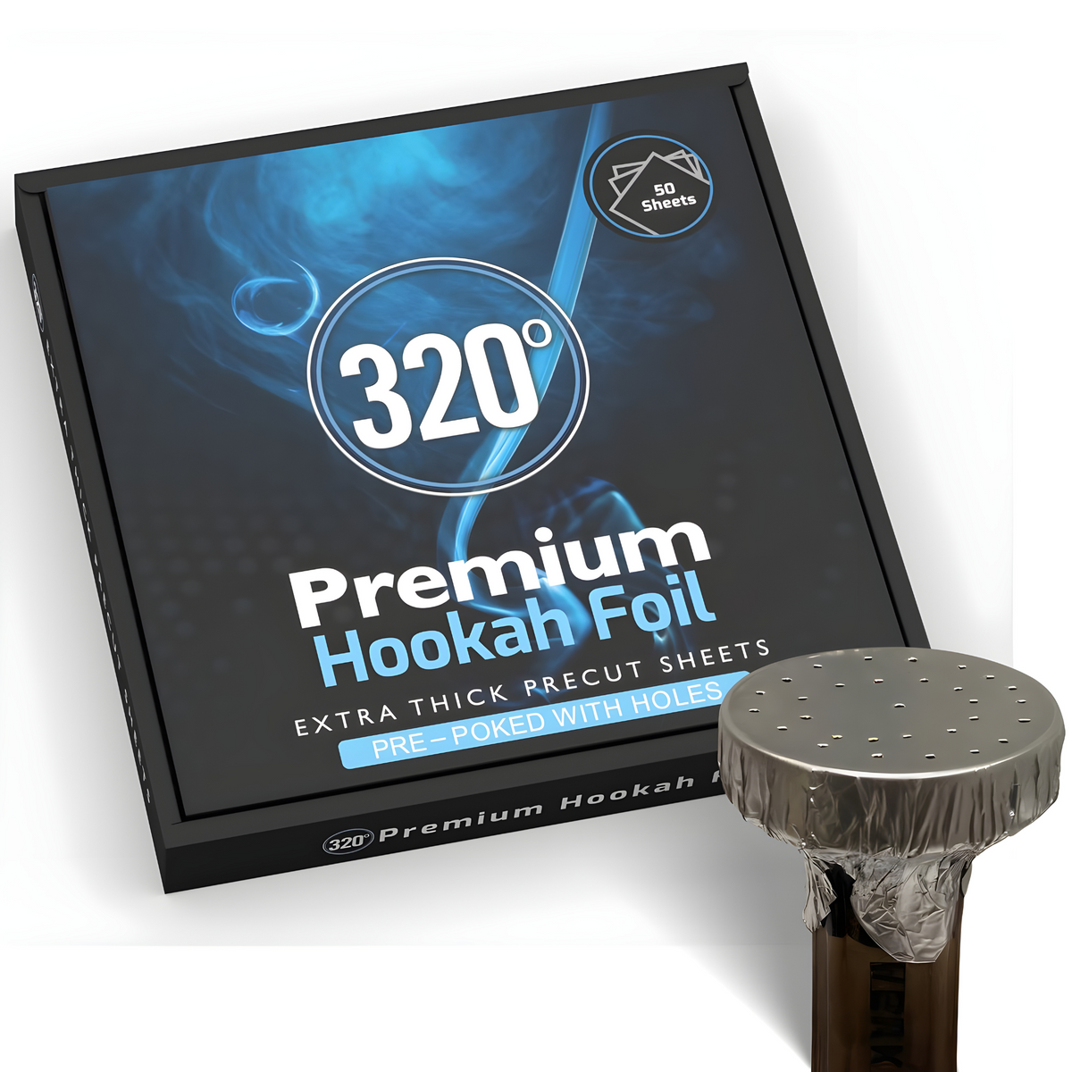 Hookah Setup with 320 Premium Pre-Cut Foil Sheets Pre-Poked
, image 11 of 16