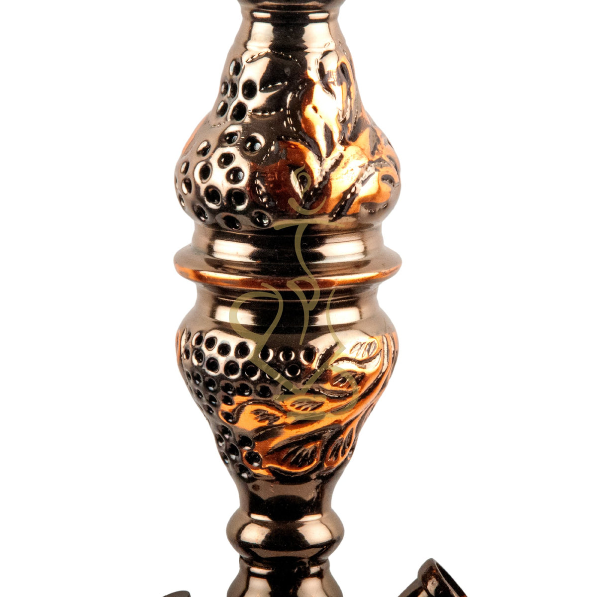 Close-up of Khalil Mamoon 1566 Oxide Mismatch Hookah Stem Showing Carved Patterns, image 12 of 21