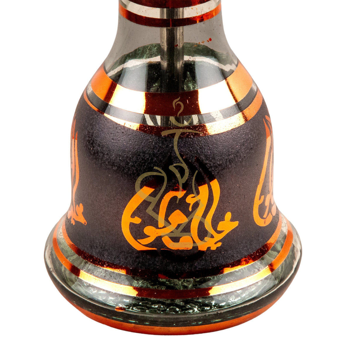 Detailed View of Khalil Mamoon 1566 Oxide Mismatch Hookah Base with Orange Accents, image 16 of 21