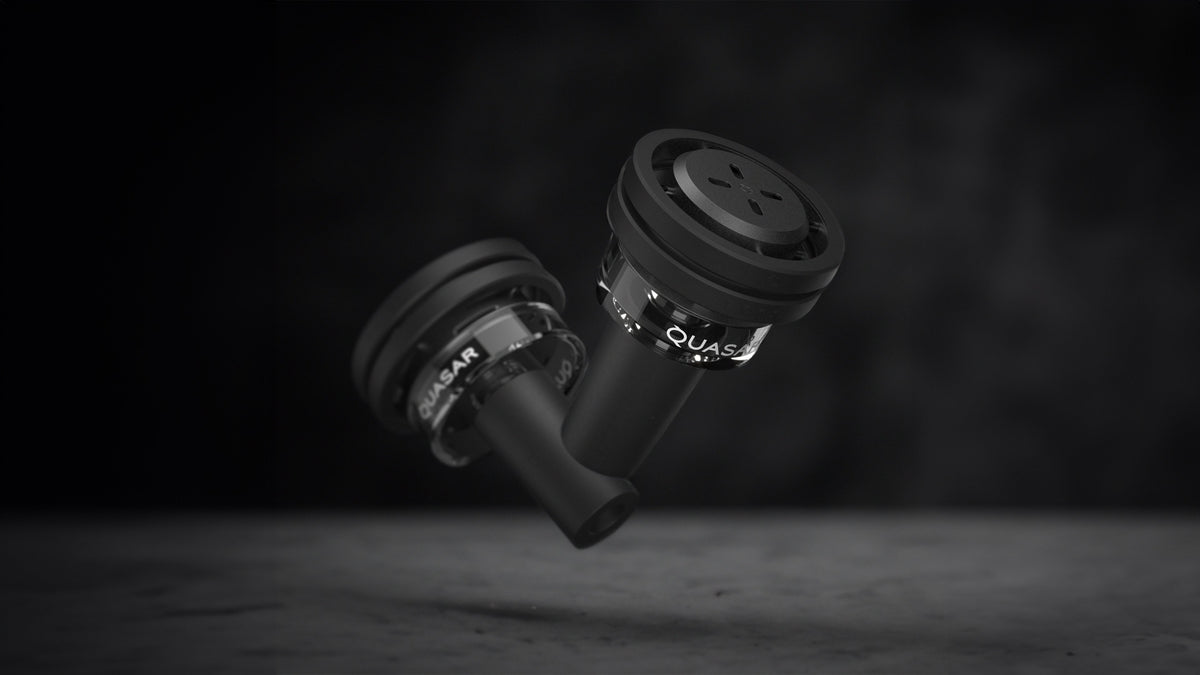 Angled view of Quasar Petit Raas 2 and original Raas 2 suspended in air, showcasing sleek design
, image 9 of 13