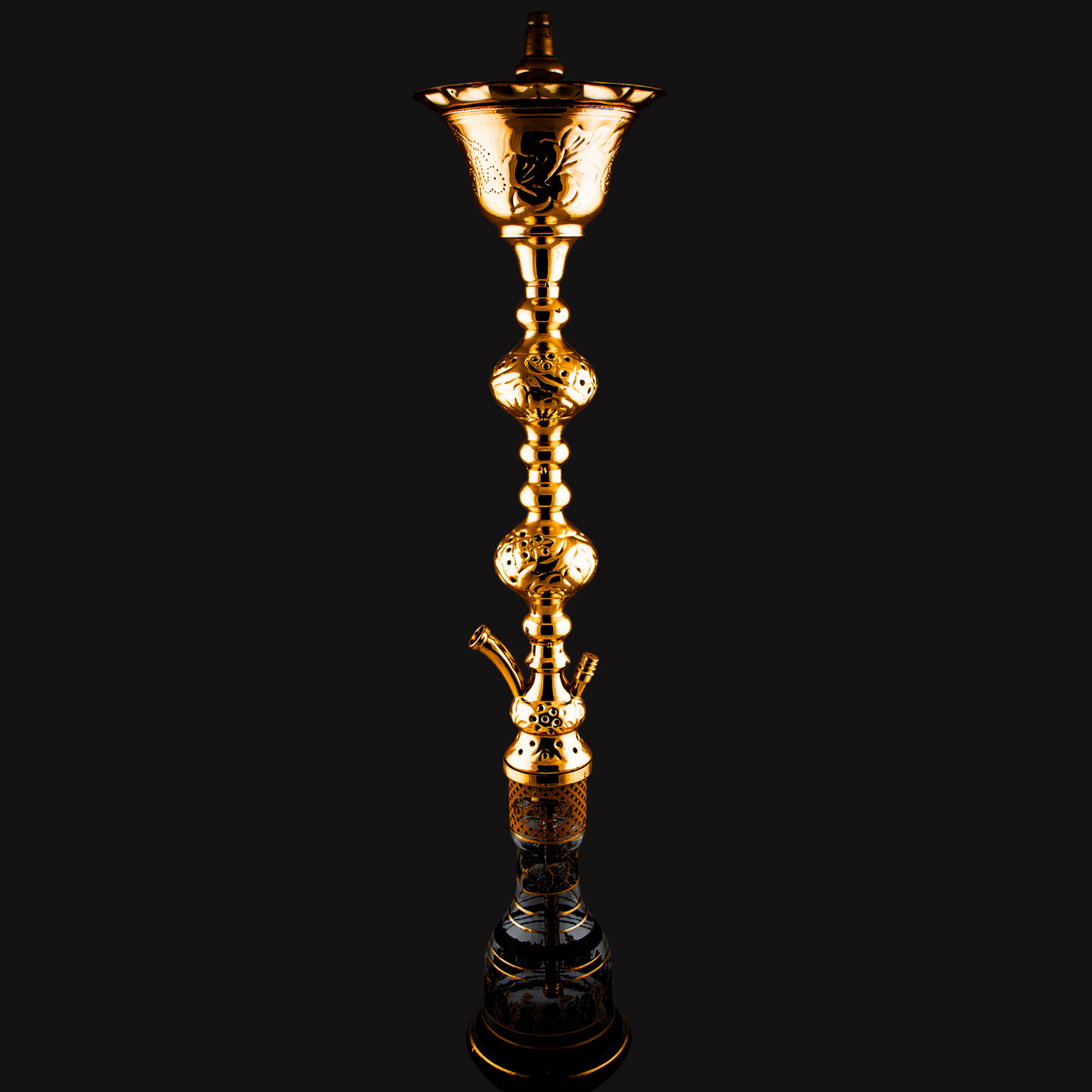 Khalil Mamoon Ice Sharqawi 2 Model 130186, 100 cm shisha with ice-bucket chamber and decorated glass base, image 8 of 23