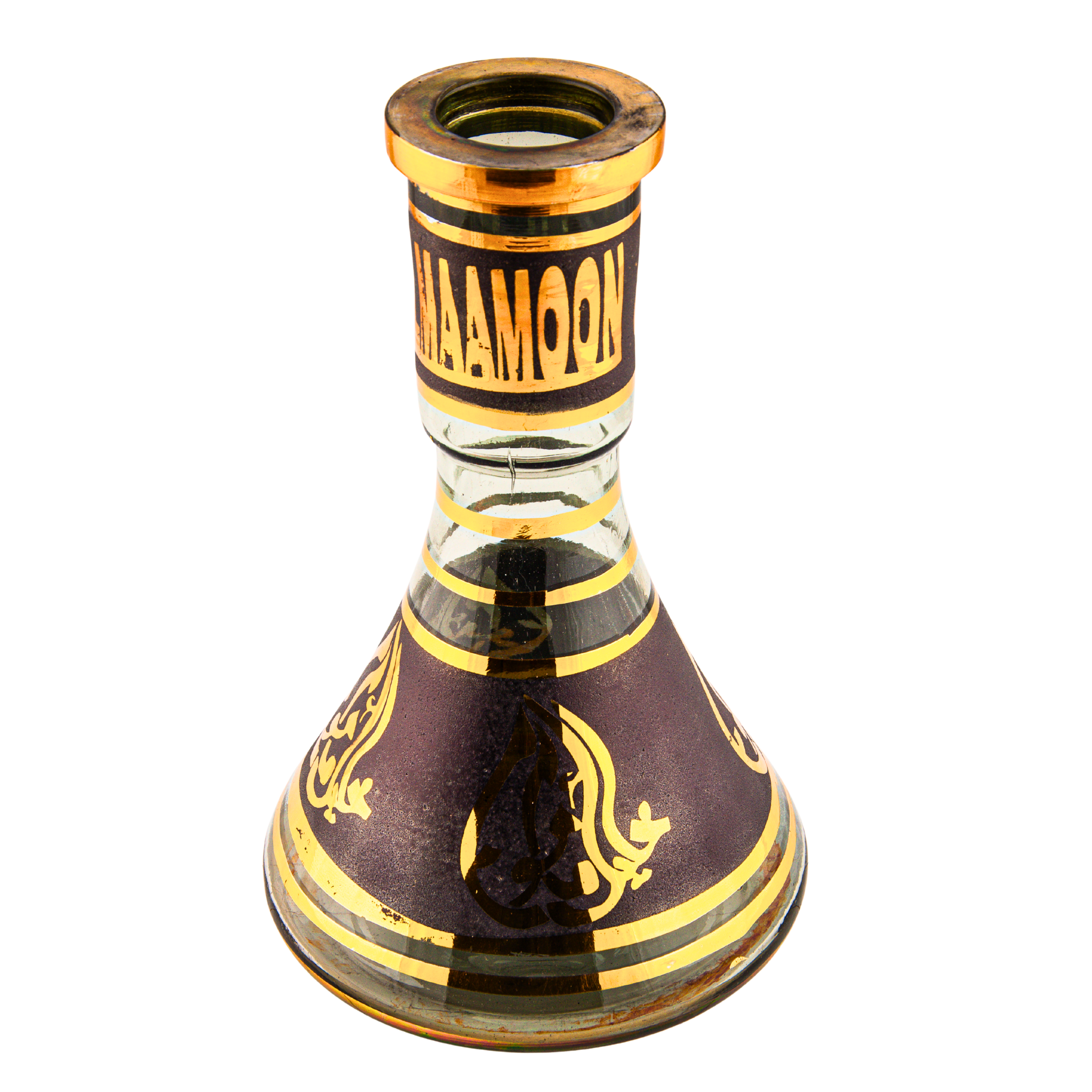 Khalil Mamoon 30cm Black & Gold Hookah Base – KM Large Neck 4