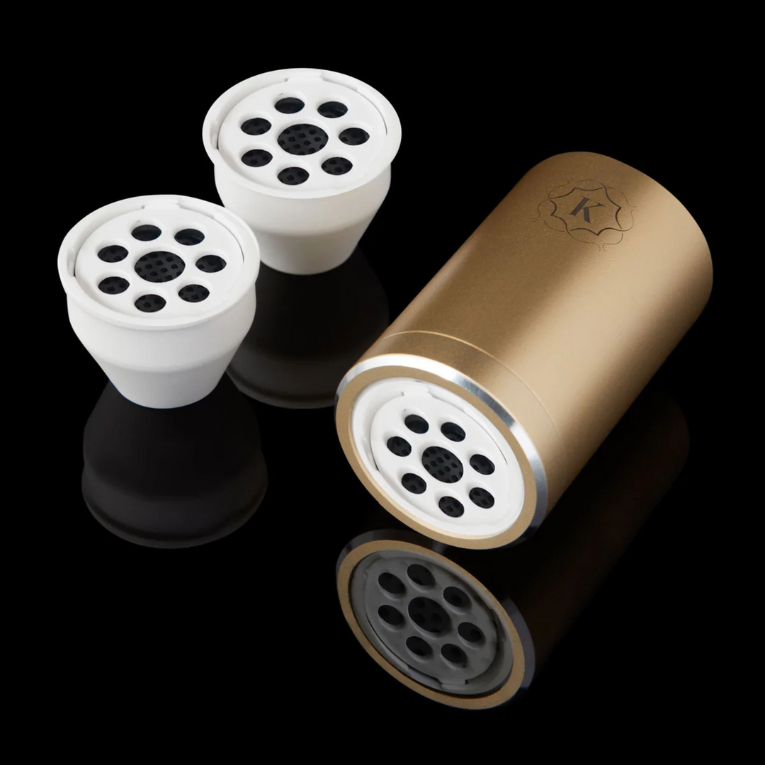 Kaloud Ayara Large Carbon Filter Adapter in Auris Gold with 3 filters
