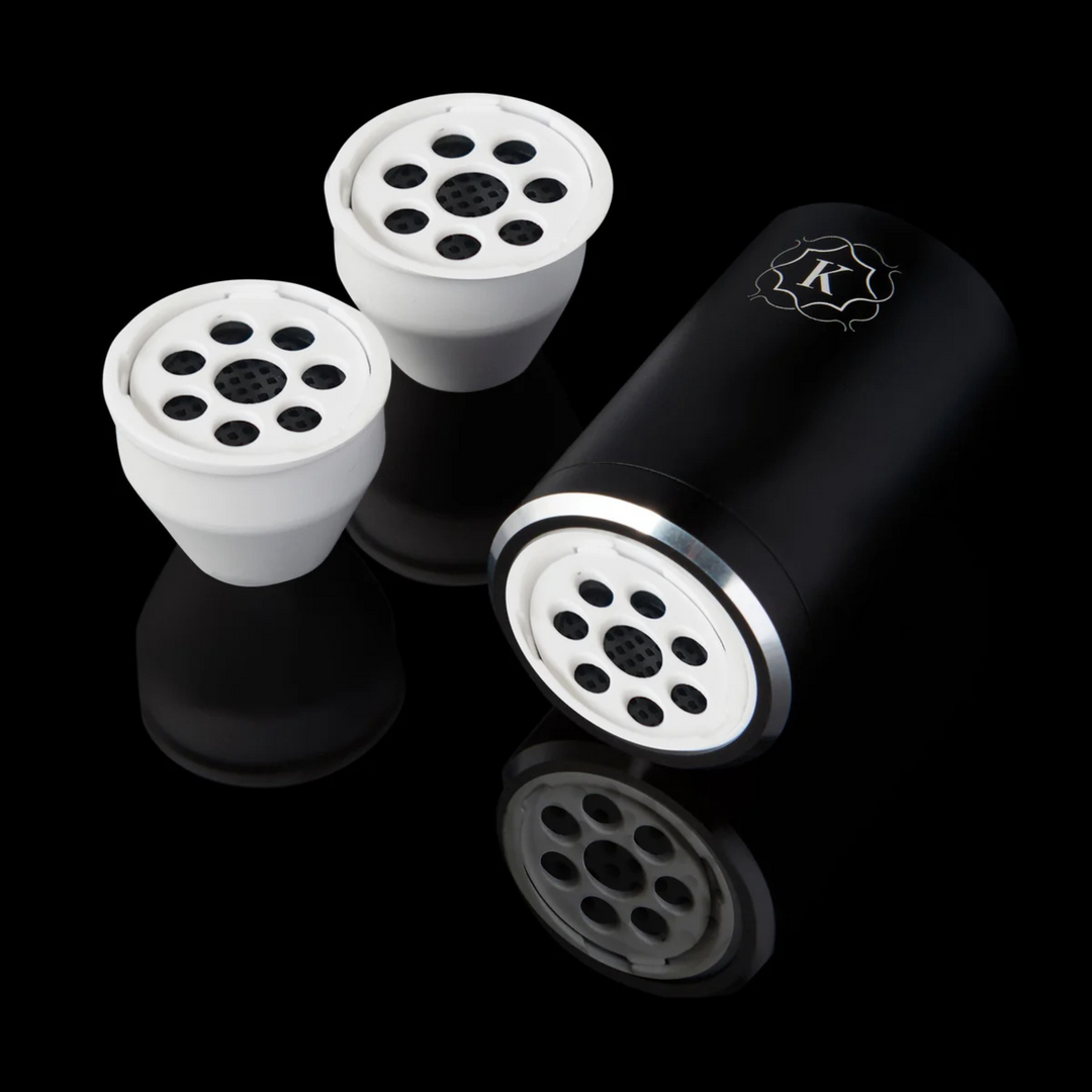 Kaloud Ayara Large Carbon Filter Adapter in Niris Black with 3 filters