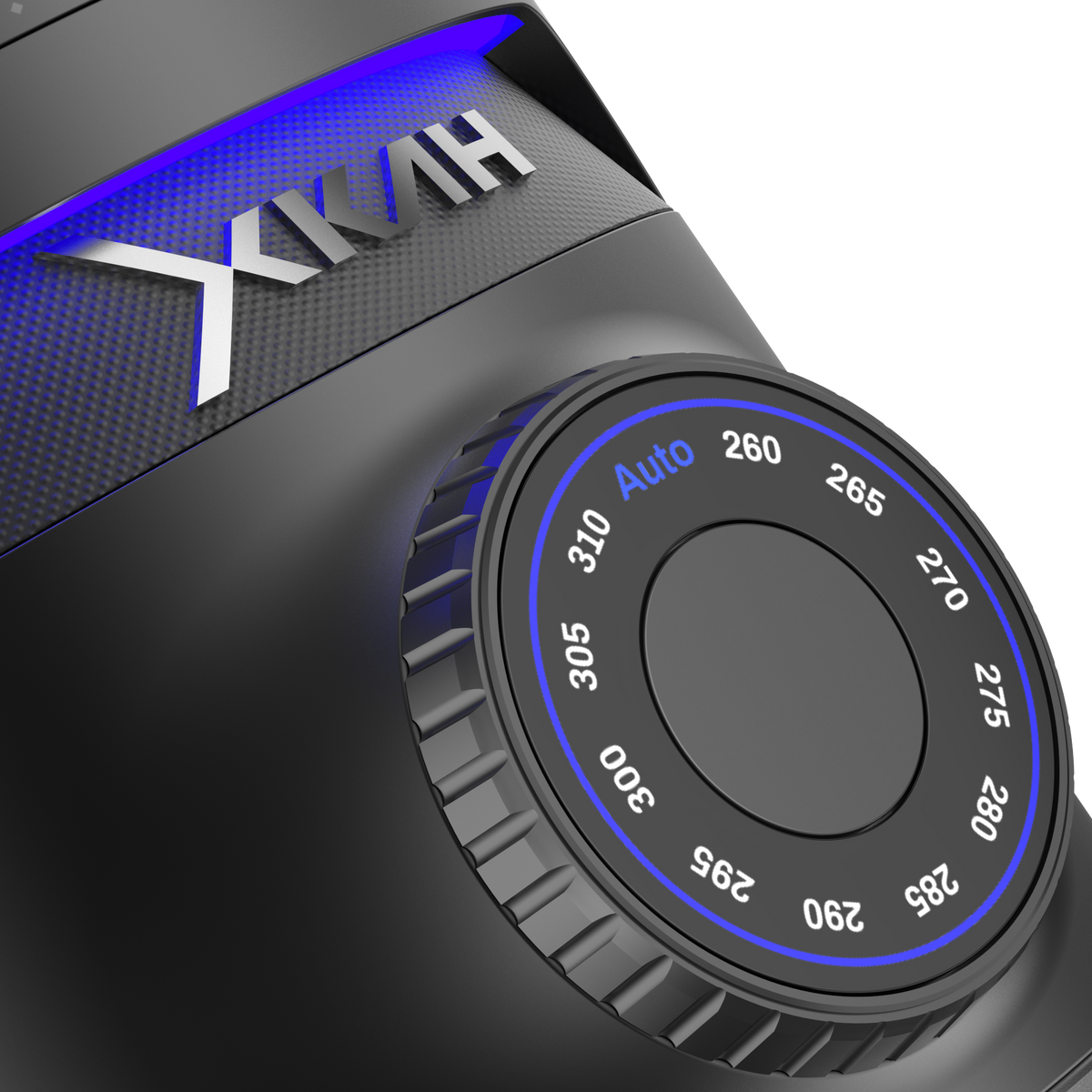 XKAH Lite Electric Heat System in Black, temperature dial close-up