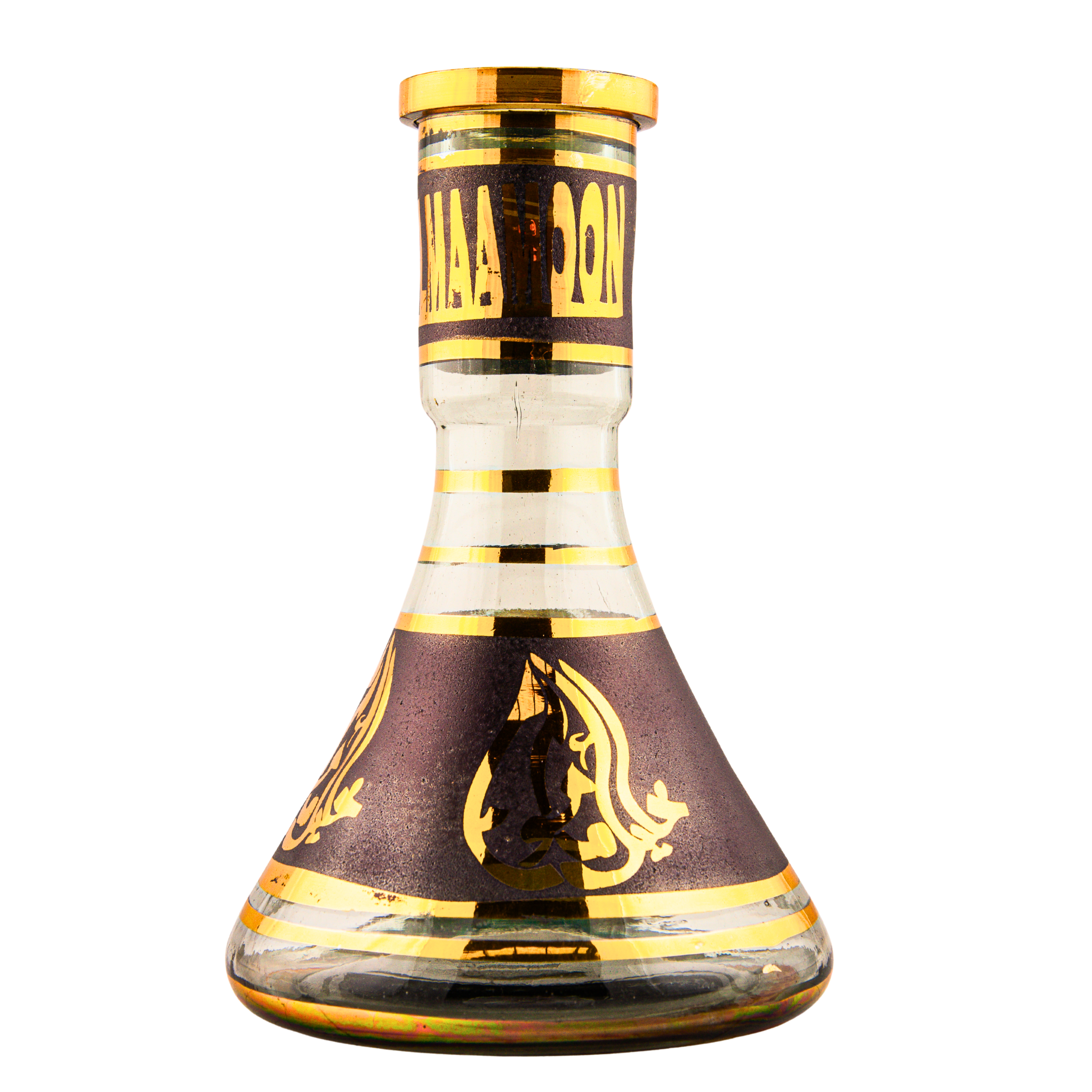 Khalil Mamoon 30cm Black & Gold Hookah Base – KM Large Neck 5