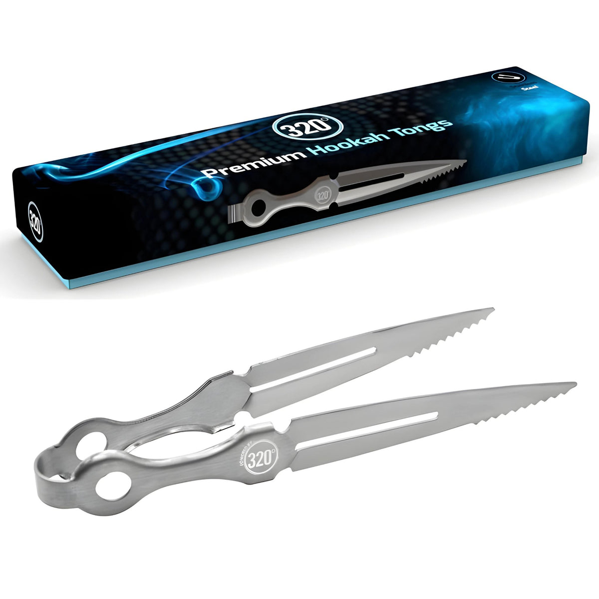 320° silver hookah tongs with gift box, image 8 of 9