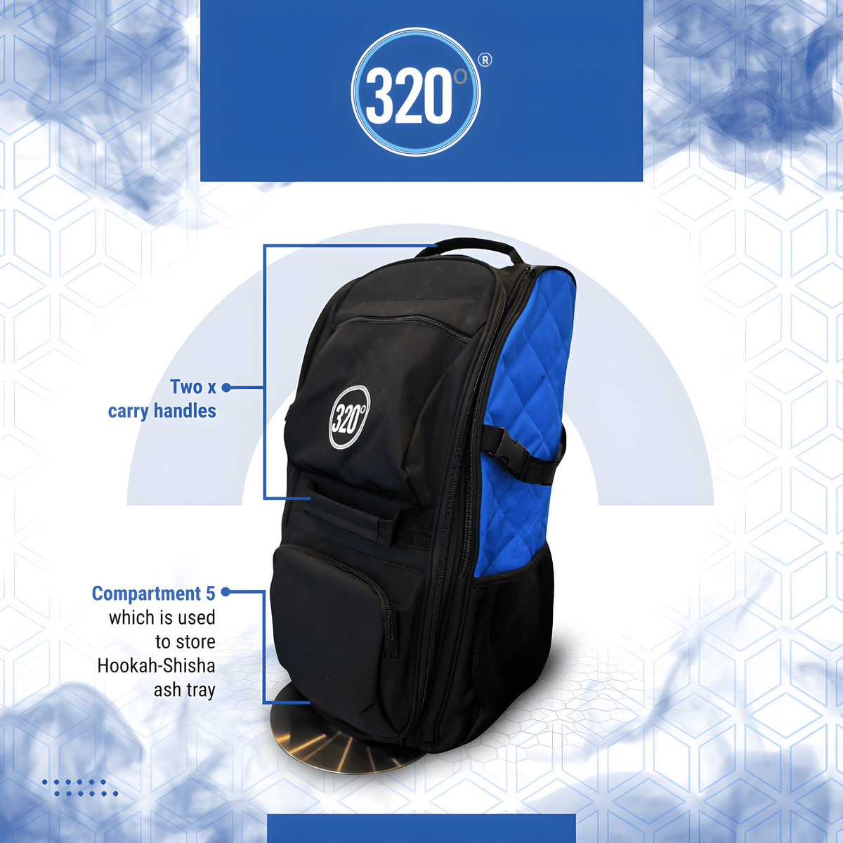 320° Hookah Travel Bag – Shisha Storage Backpack Bag | The Premium Way, image 5 of 16