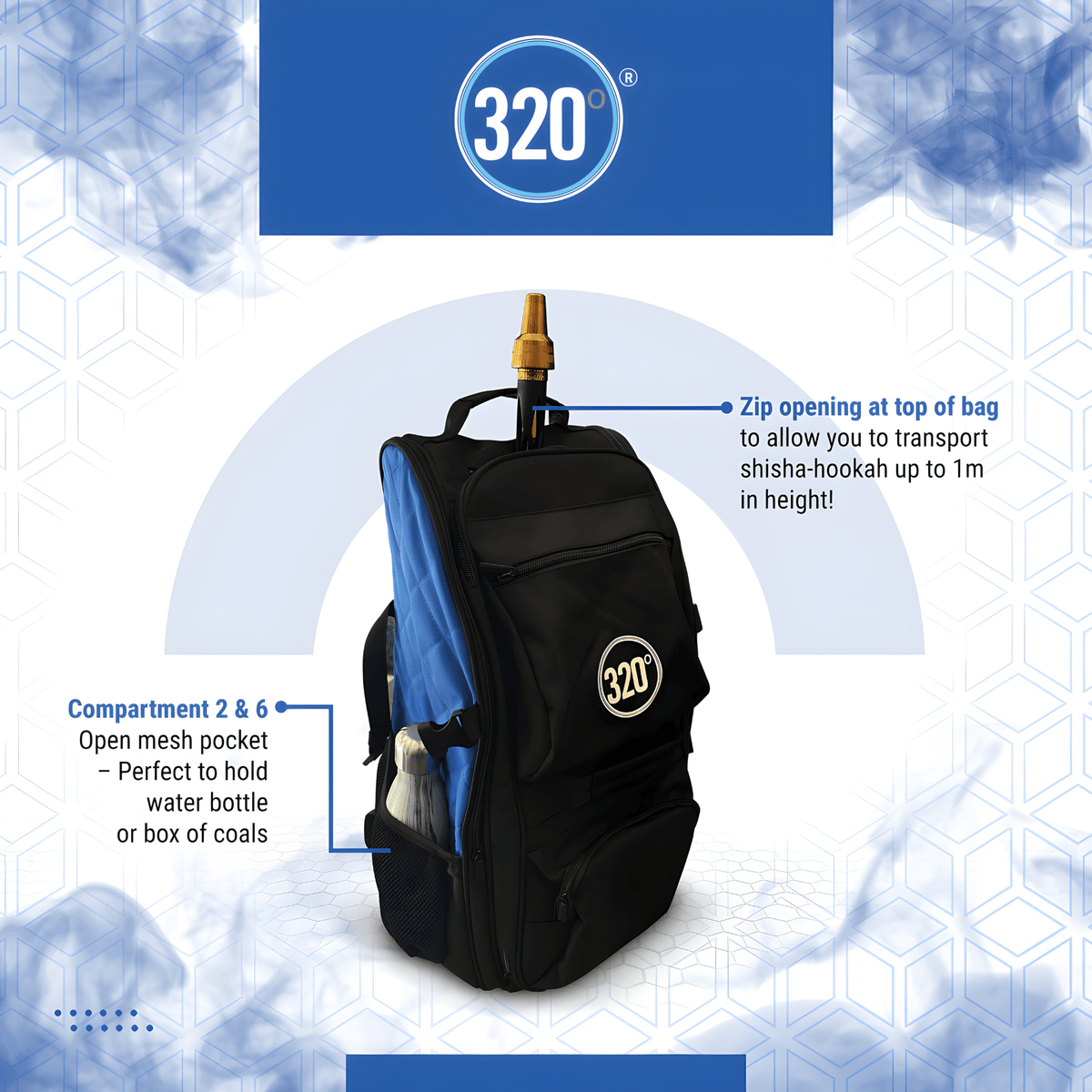 320° Hookah Travel Bag – Shisha Storage Backpack Bag | The Premium Way, image 10 of 16