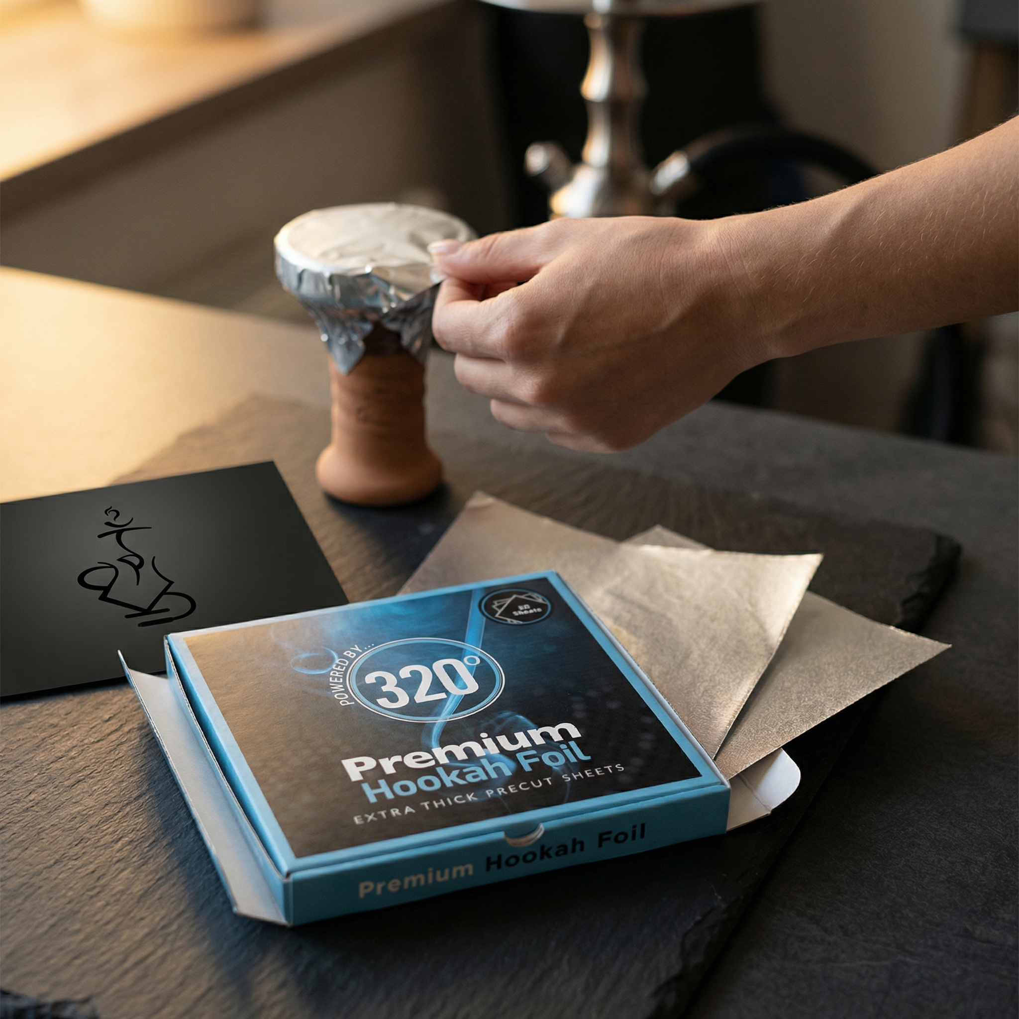 320° Pre-Cut Hookah Foil Sheets 50-Pack