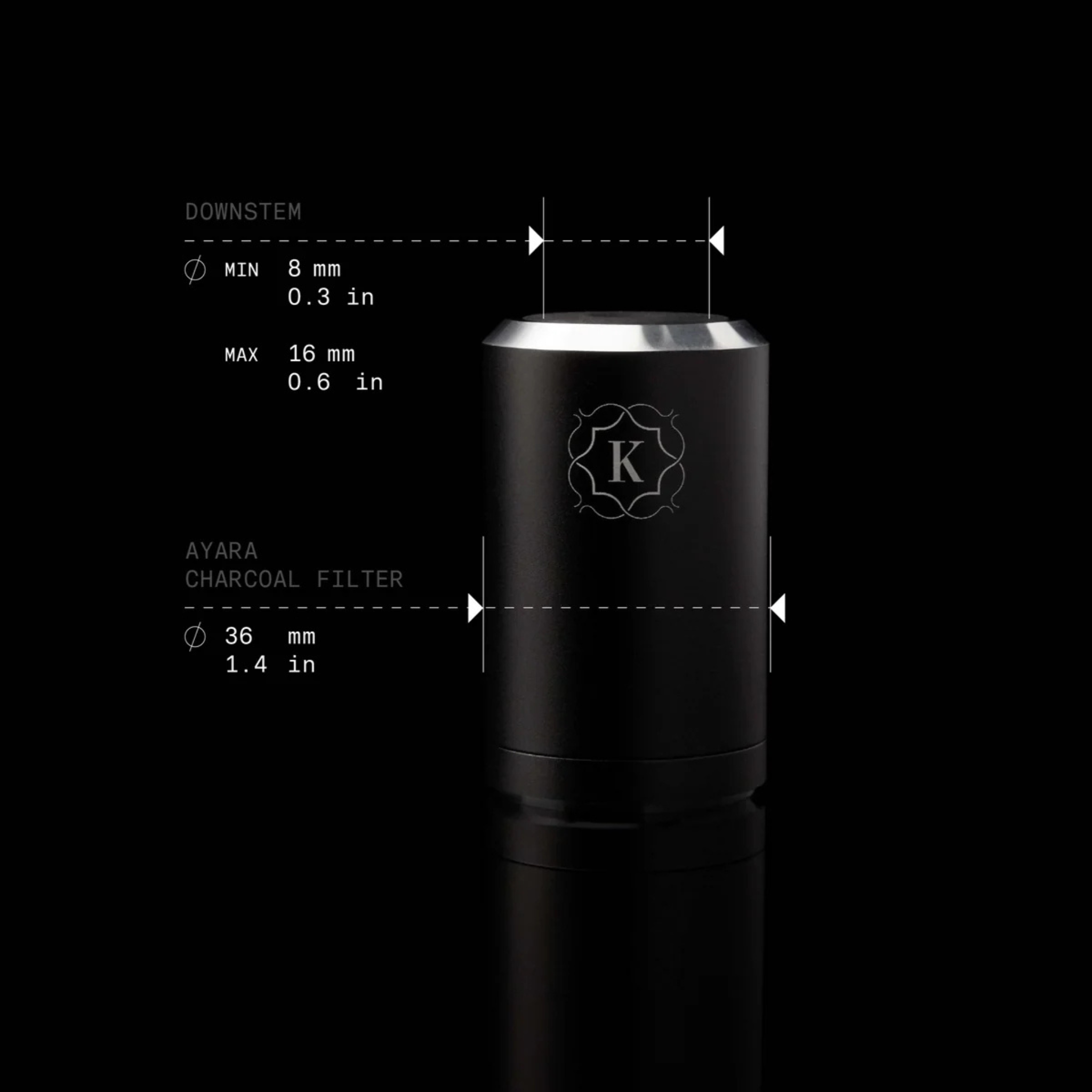 Kaloud Ayara Carbon Filter Adapter Large – Niris Black 6