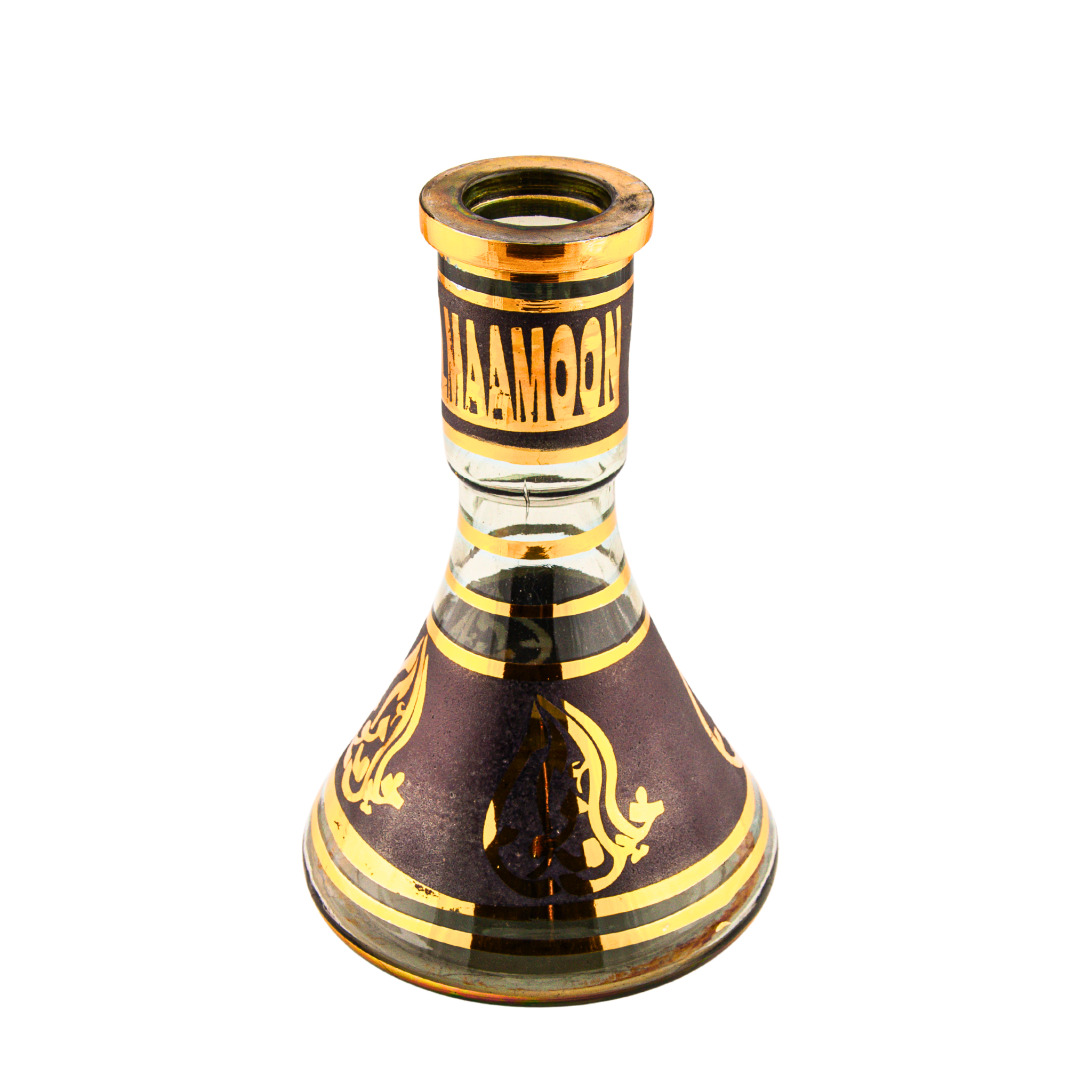 Khalil Mamoon 30cm Black & Gold Hookah Base – KM Large Neck 9