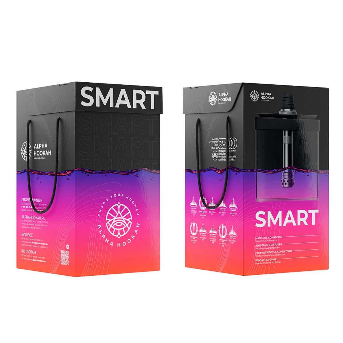 Alpha Hookah Smart Box EXZO - Tribal Black, image 7 of 7