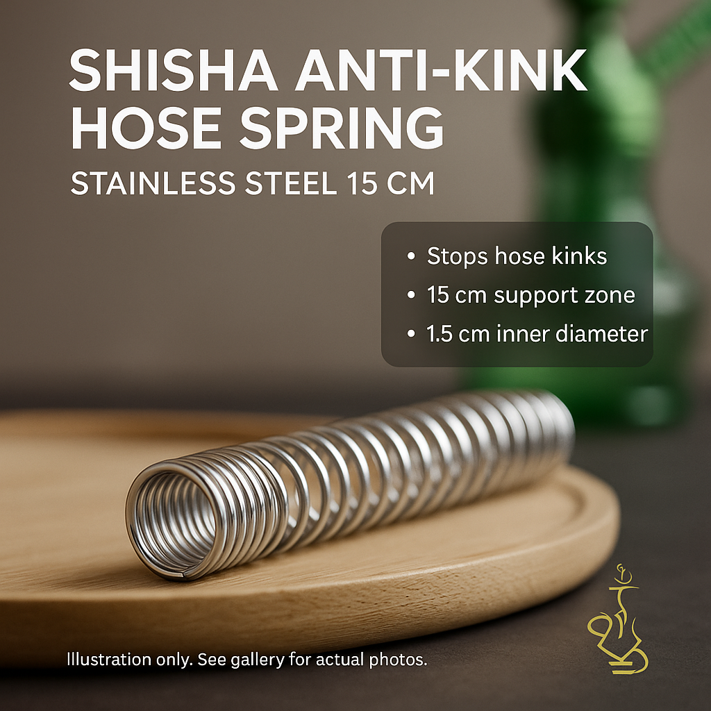 Hookah Hose Anti-Kink Spring – Stainless, 15 cm Support