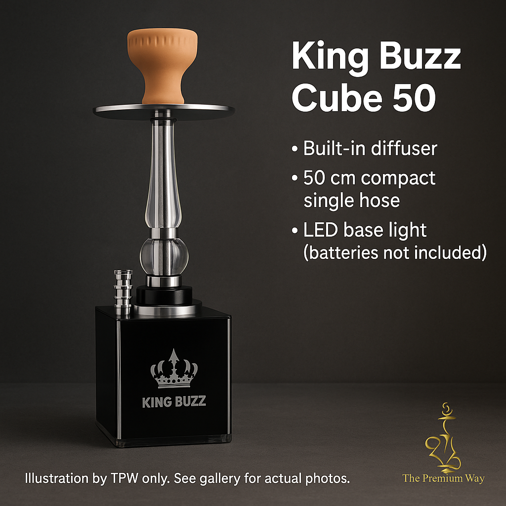 King Buzz 50cm Cube Shisha with Diffuser & LED Light