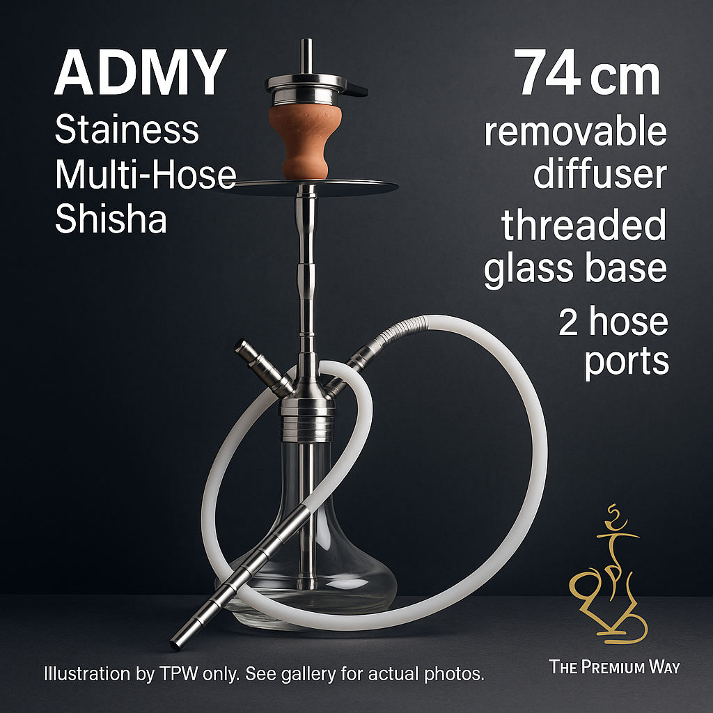 ADMY Stainless Multi-Hose Shisha Pipe 74 cm Model: 355, image 7 of 29