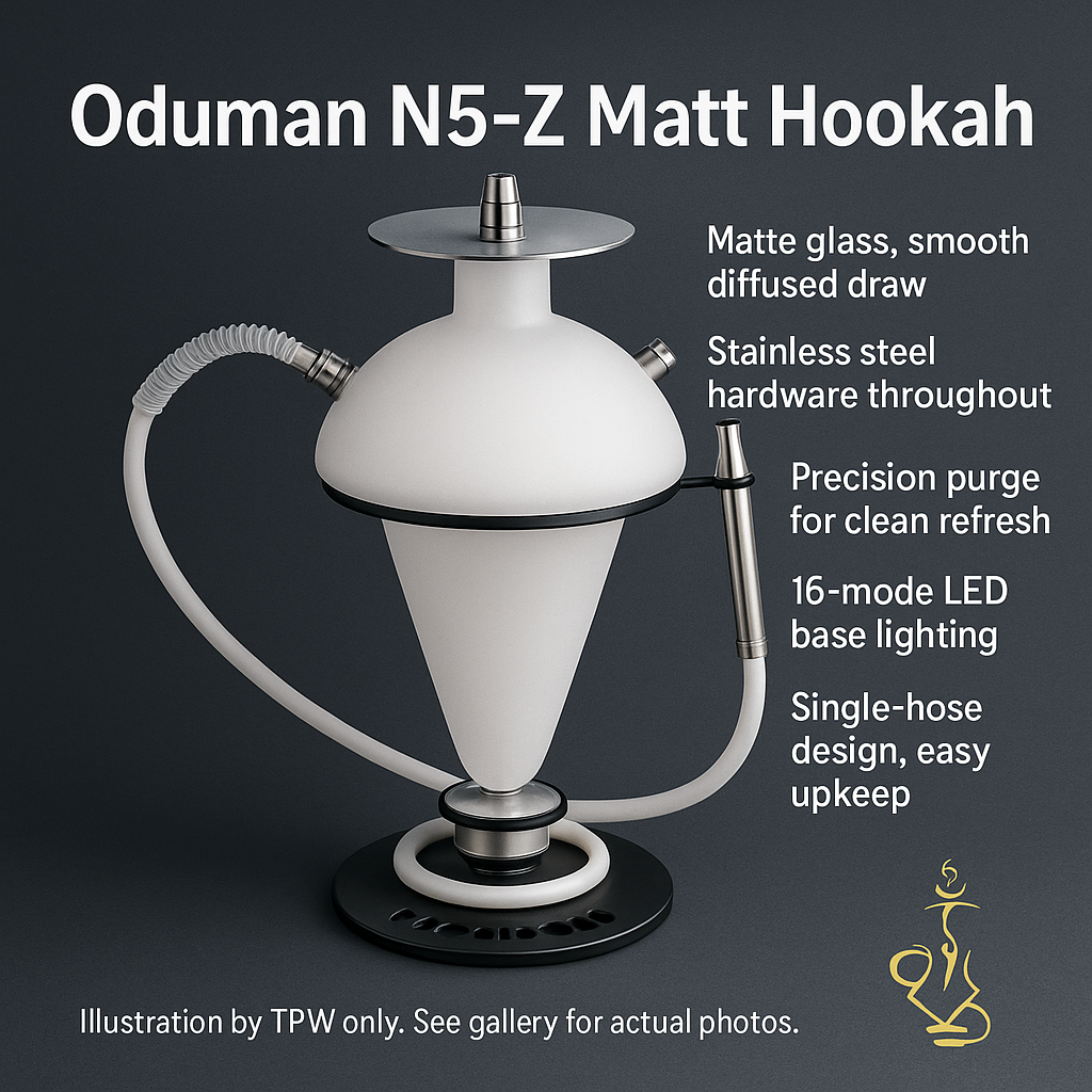 Oduman N5-Z Matt Glass Shisha Pipe, image 3 of 5