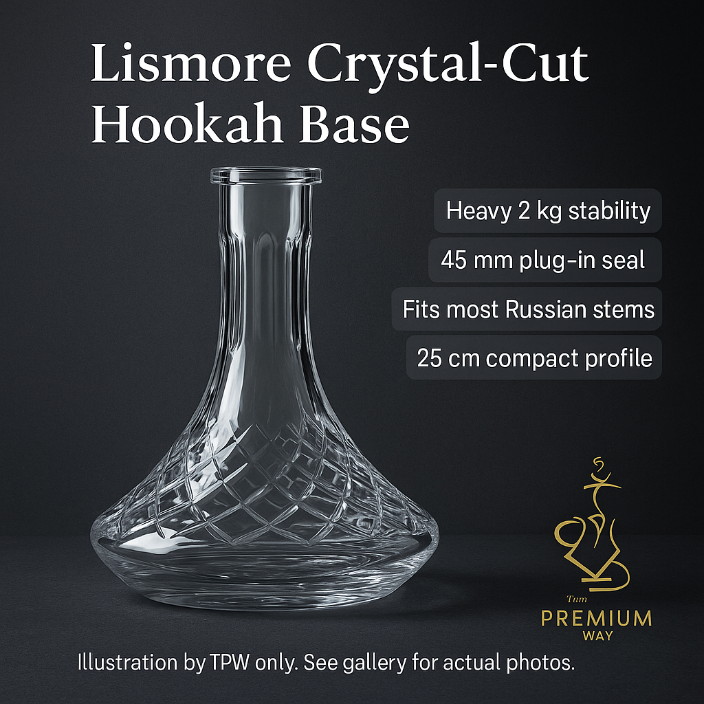 Lismore Crystal-Cut Glass Hookah Base – 45 mm plug-in fit