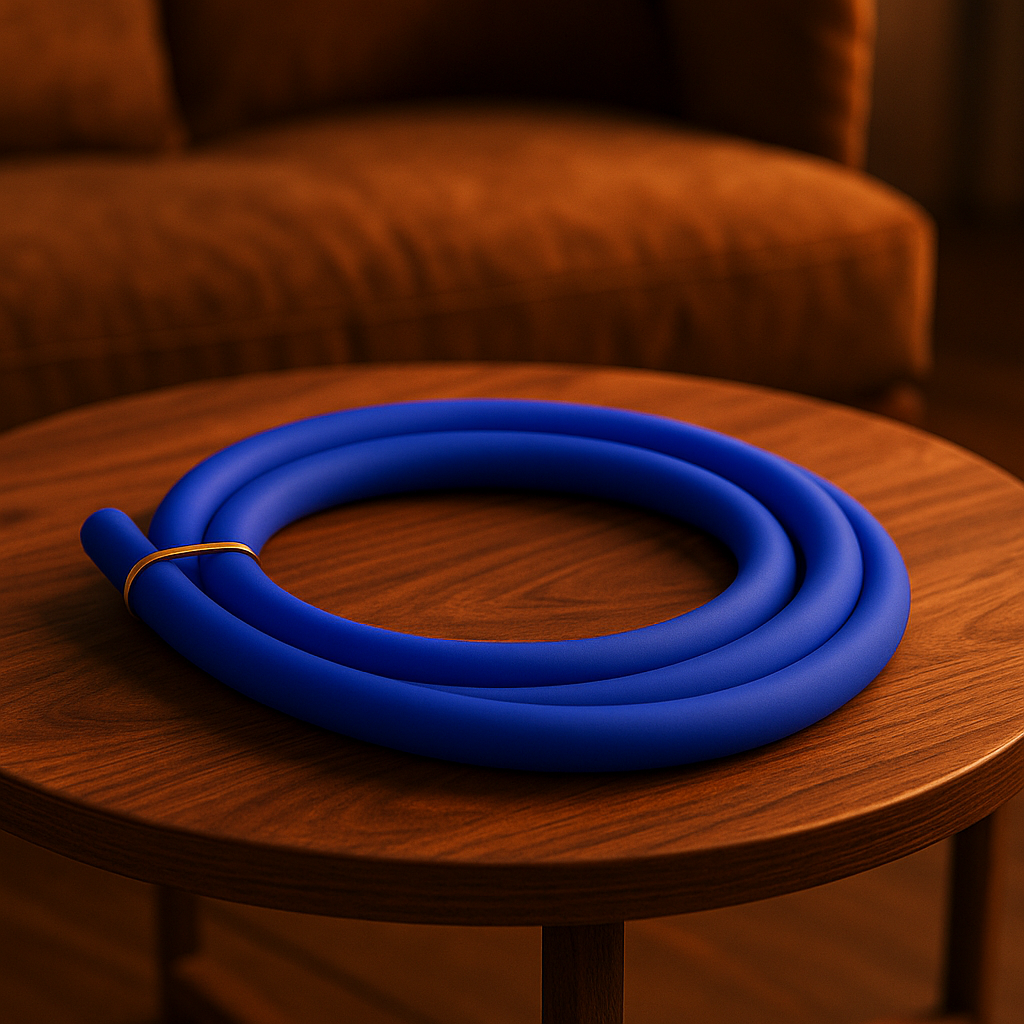 Essentials Matte Blue Silicone Shisha Hose, image 2 of 6