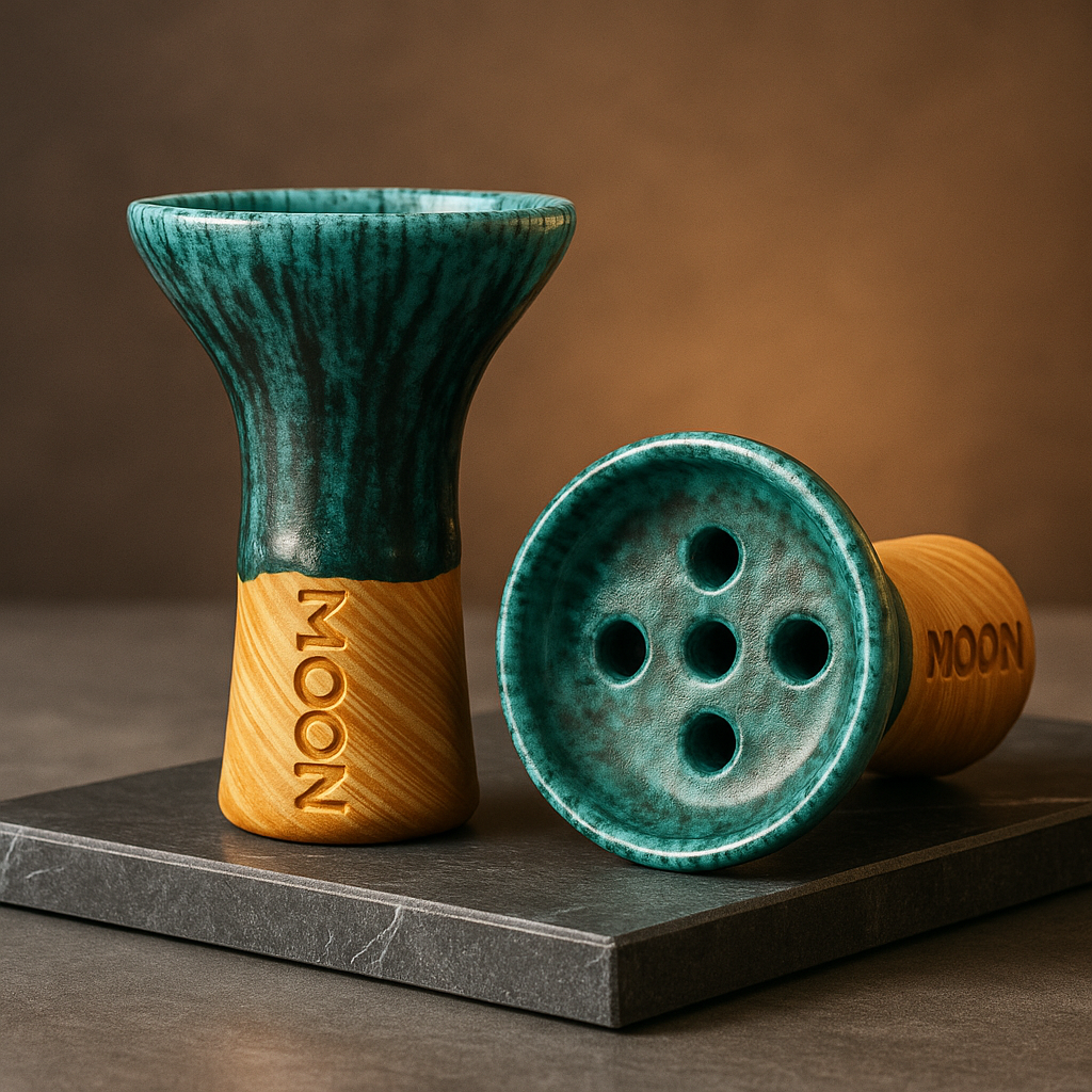 Moon Killer Shisha Bowl Egyptian Glazed Clay, image 3 of 5