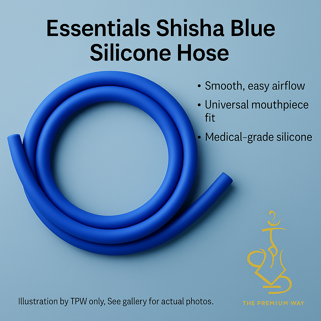 Blue Washable Hookah Hose – Universal Fit Silicone, 1.5 m