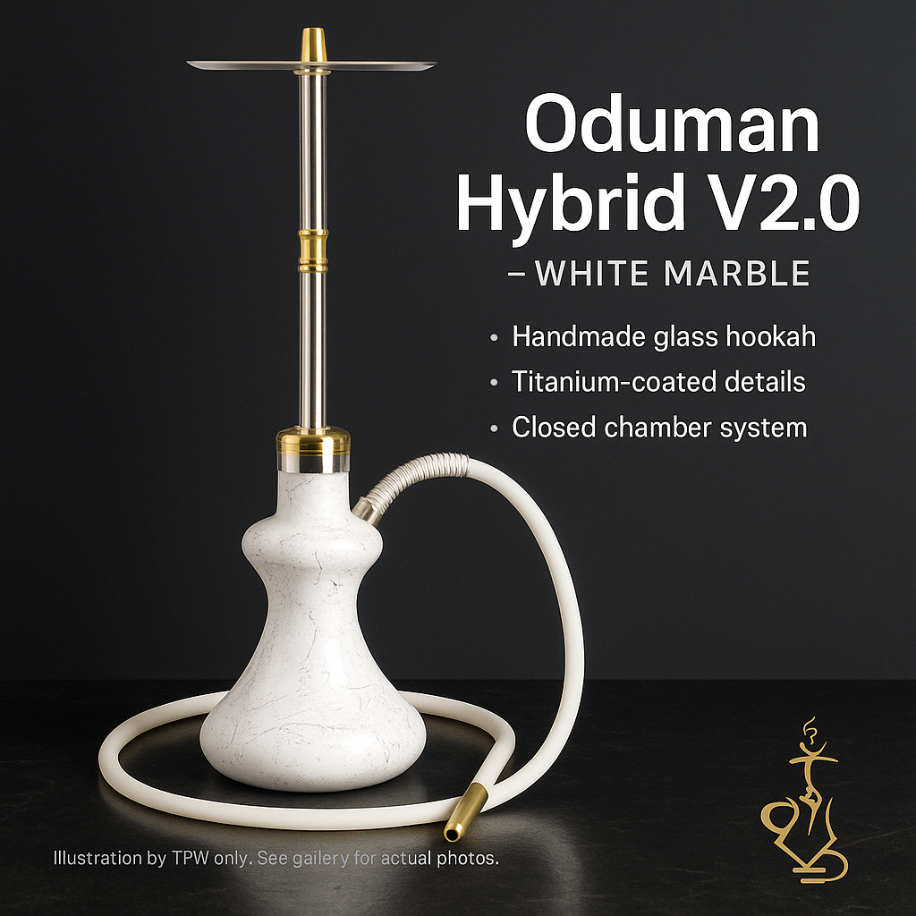 Oduman Hybrid V2.0 White Marble Hookah | The Premium Way Oduman Hybrid V2.0 White Marble Hookah | The Premium Way