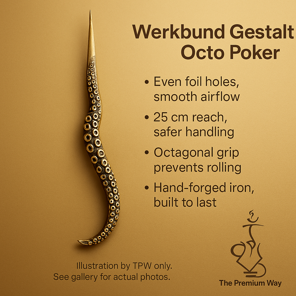 Werkbund Octo Poker – 25 cm Forged Iron, Clean Foil Airflow