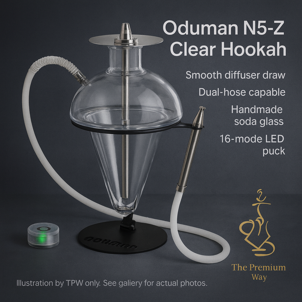 Oduman N5-Z Glass Shisha – 47 cm, Diffuser, LED Puck