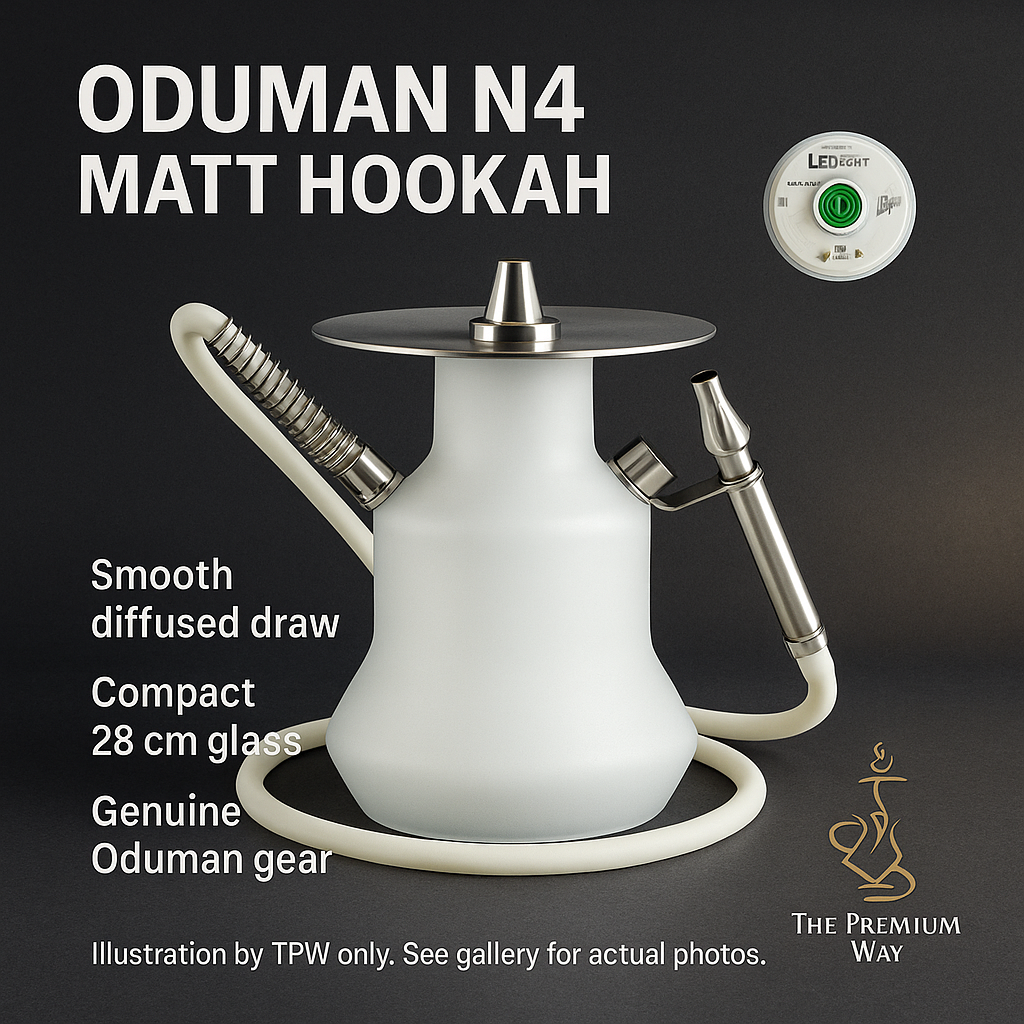 Oduman N4 Matt Glass Hookah – LED Base, Diffuser, 28 cm