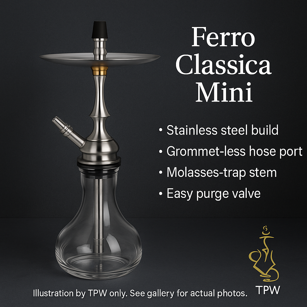 Ferro Classica Mini – 30 cm Stainless Steel Hookah