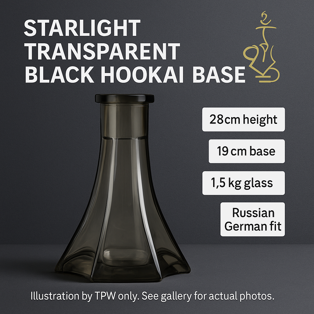 Essentials Starlight Glass Shisha Vase – Black Tint