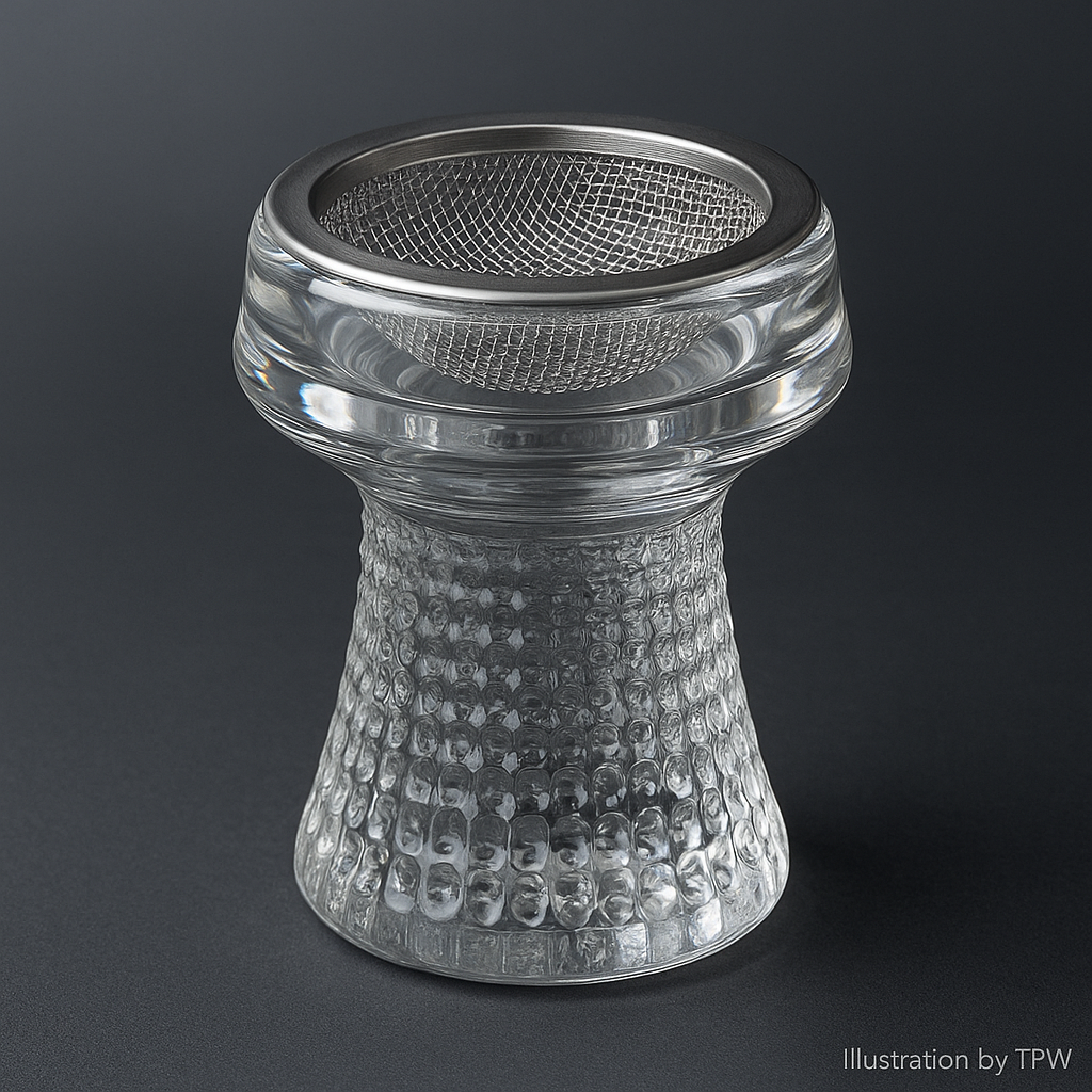 Crystal Glass Hookah Bowl — With Stainless Mesh Screen 3