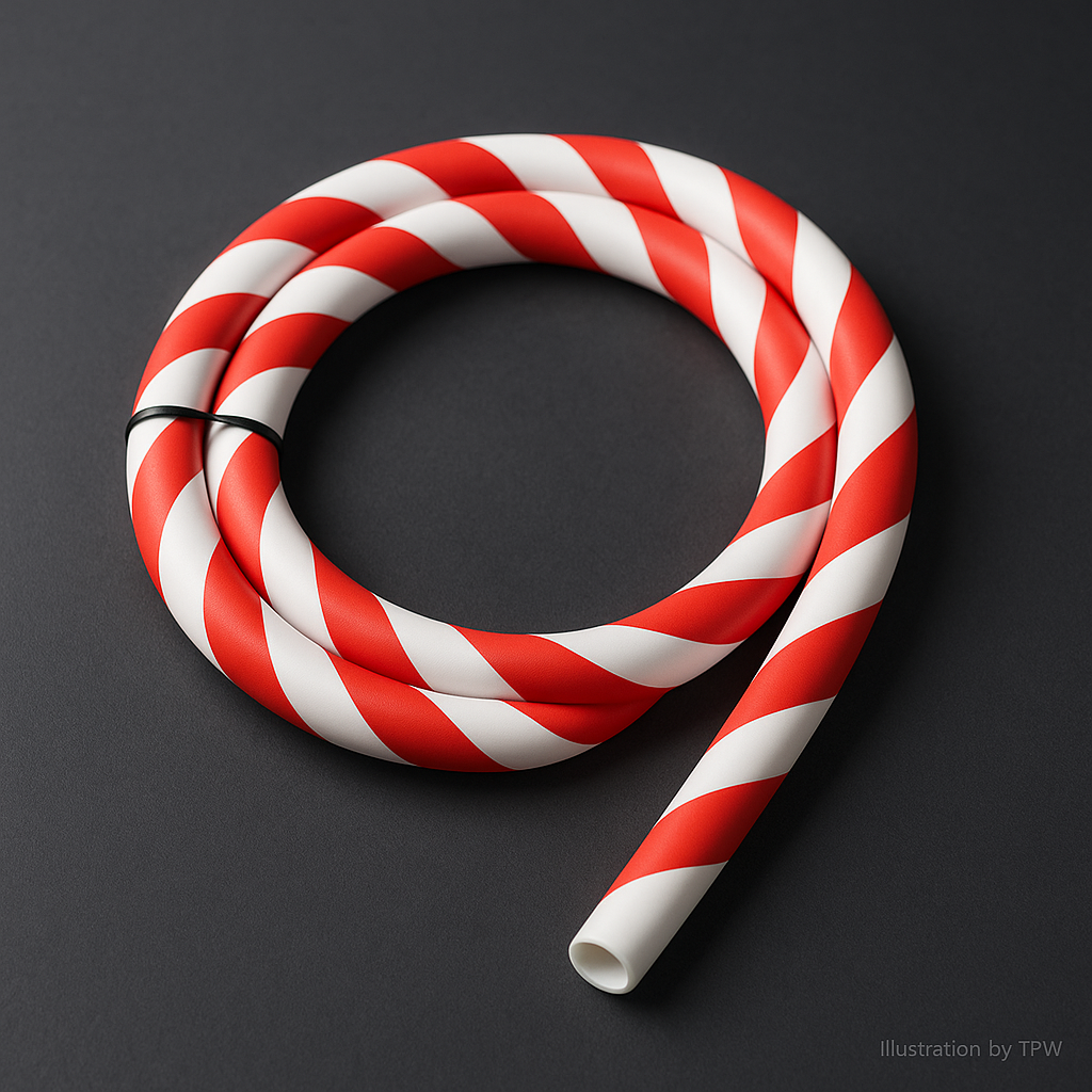 Caesar Red-White Silicone Shisha Hose, image 4 of 6