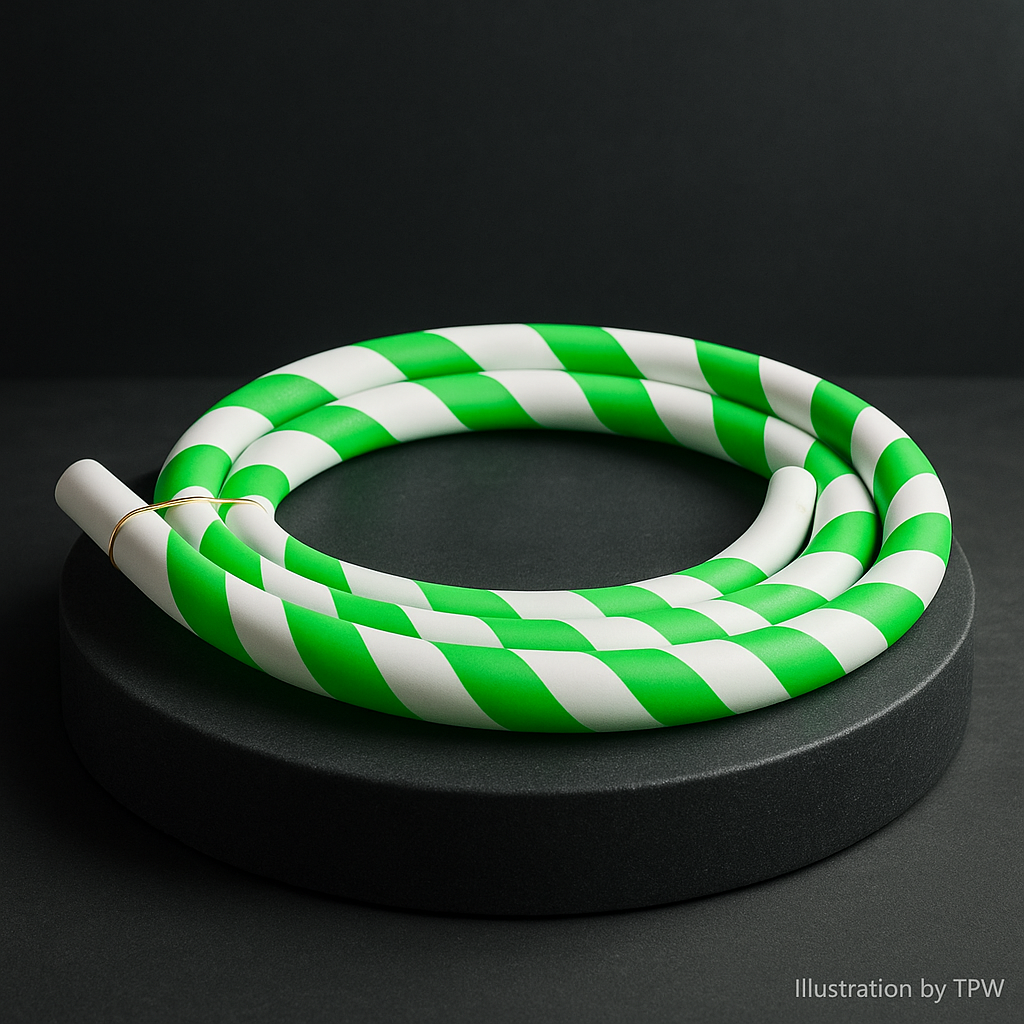 Caesar Green-White Silicone Shisha Hose, image 2 of 7