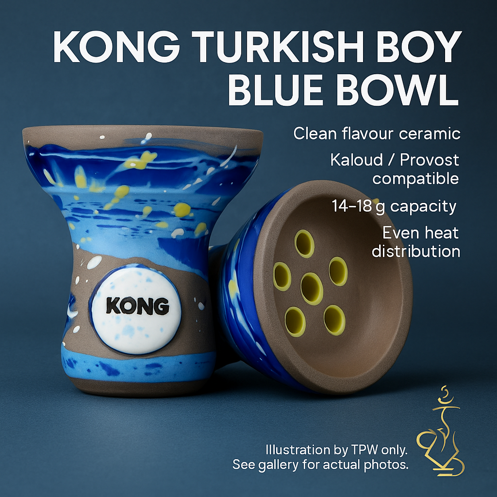 Kong Turkish Boy Blue Shisha Bowl, image 3 of 7