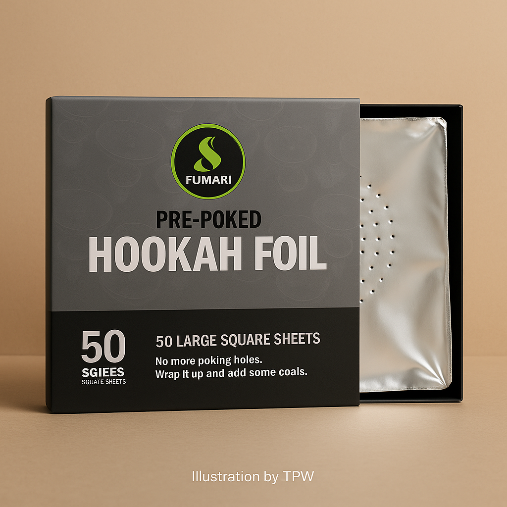 Fumari Hookah Foil Sheets – Pre-Cut & Pre-Poked, 50 Pack