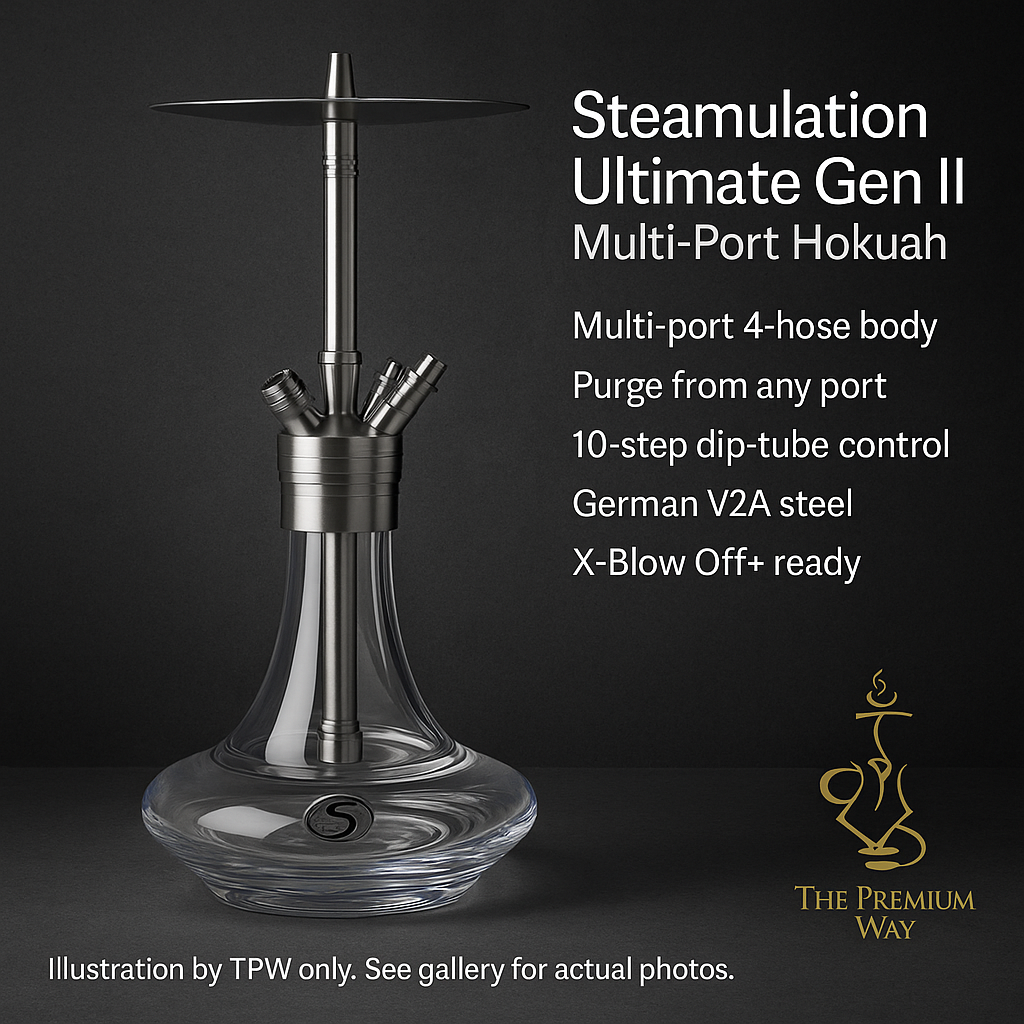 Steamulation Ultimate Gen II Hookah – Multi-Port, 51 cm