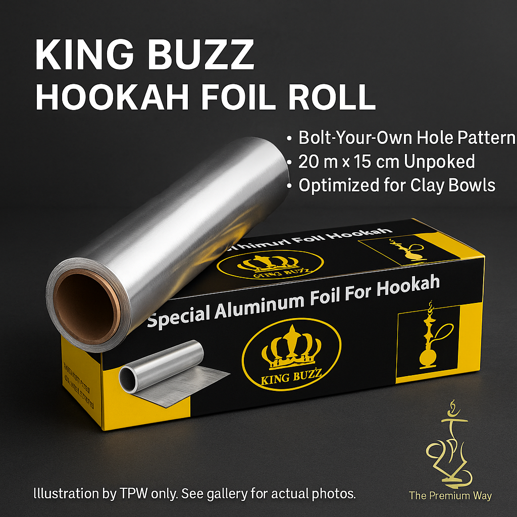 King Buzz Shisha Foil – 20 m Unpoked Roll
