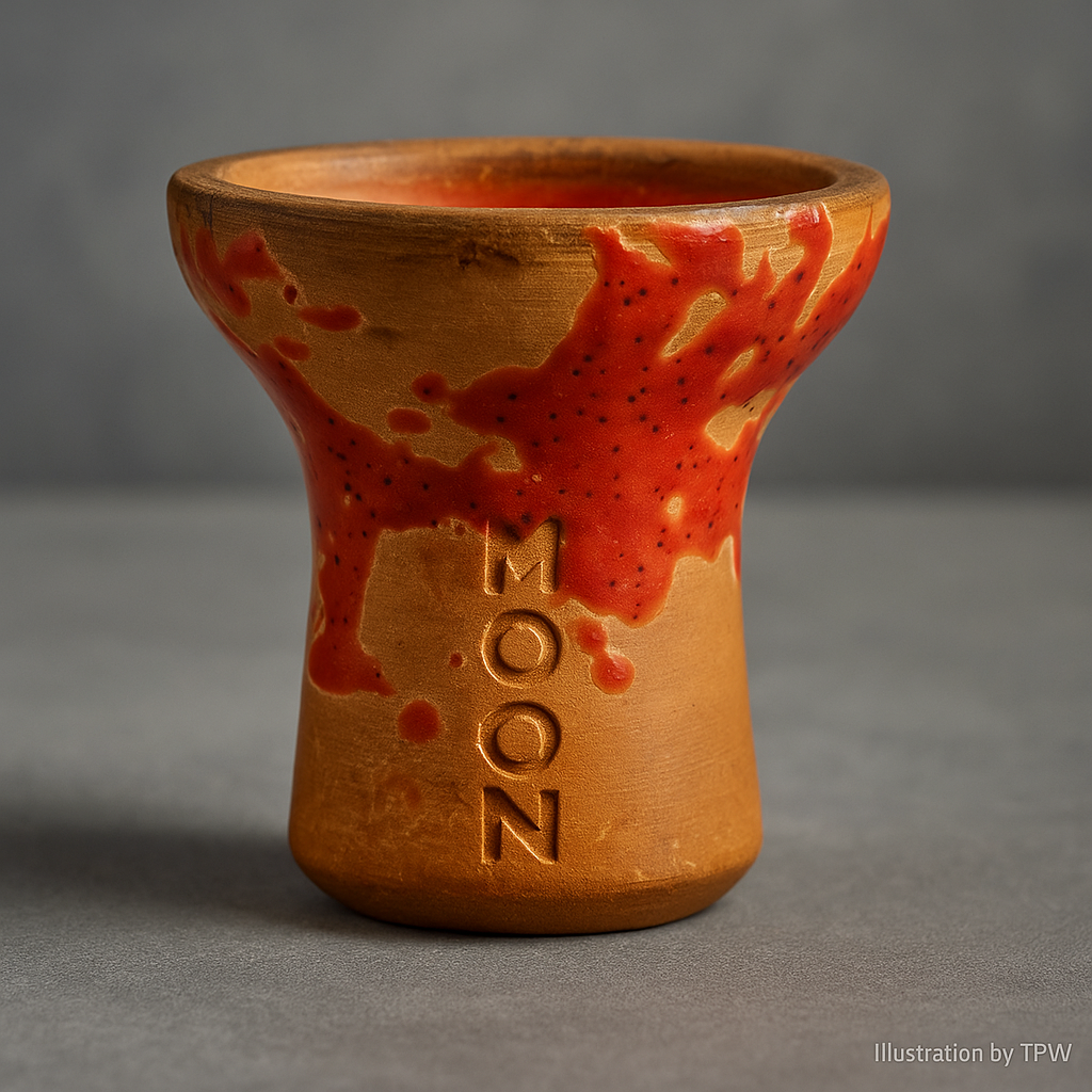 Moon Turkish Shisha Bowl Glazed Clay, image 4 of 5