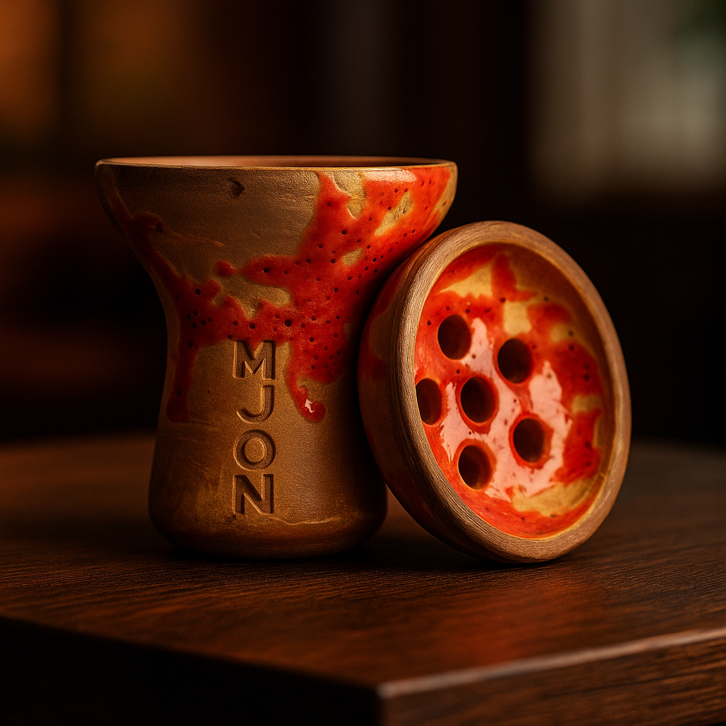 Moon Turkish Shisha Bowl Glazed Clay, image 2 of 5
