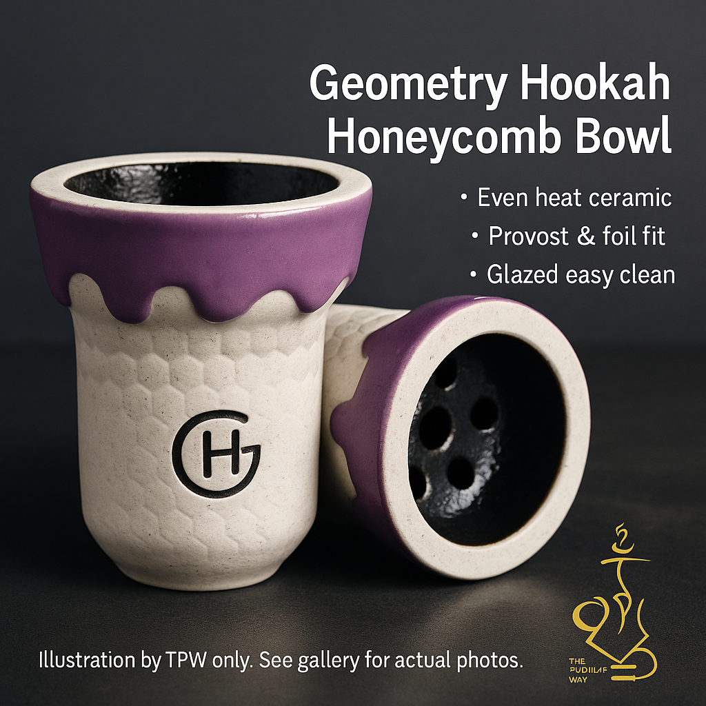 Geometry Hookah Honeycomb Clay Shisha Bowl, image 3 of 9