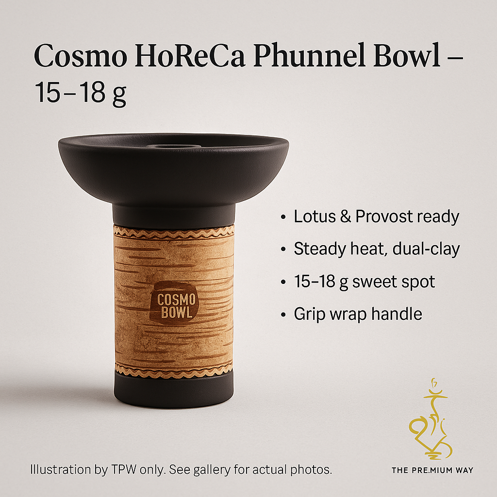 Cosmo HoReCa Dual-Clay Phunnel — 15–18 g, Leather-Look Grip