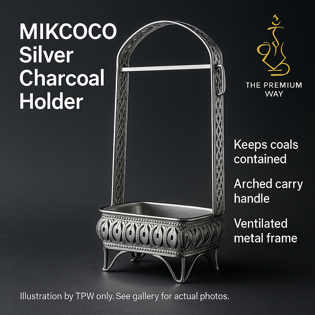 MIKCOCO Charcoal Basket – Silver Carry Tray
