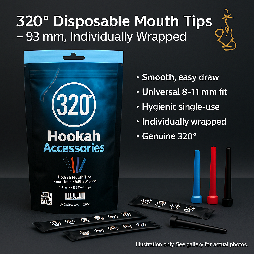 320° Disposable Mouth Tips – 93 mm, Individually Wrapped (100-Pack)