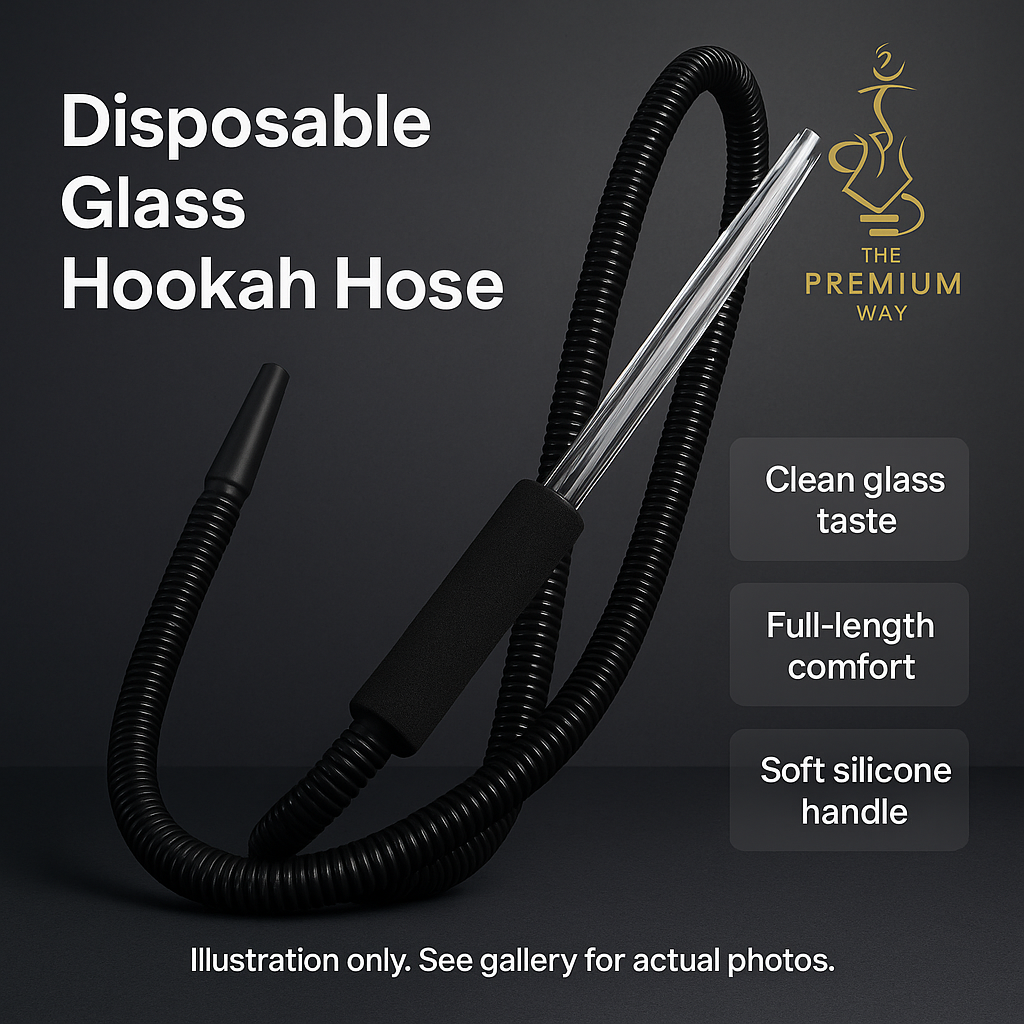 King Buzz Glass Hookah Hose – 183 cm, disposable or reusable