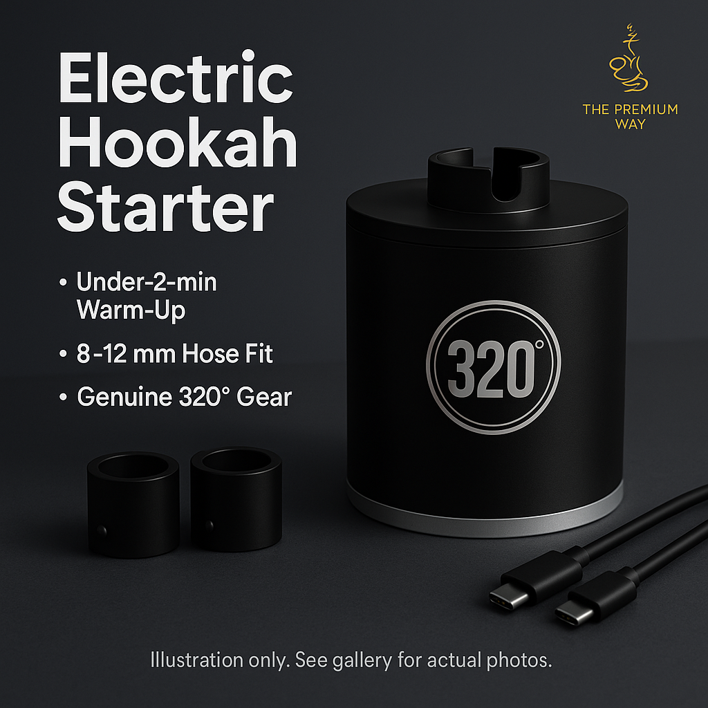 320° Hookah Starter Pump with LEDs – Under-2-min Coal Warm-Up